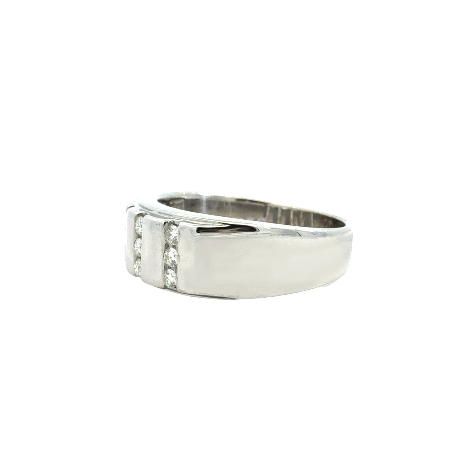 14k White Gold 0.50cttw Diamond Channel Set Men's Band Ring5