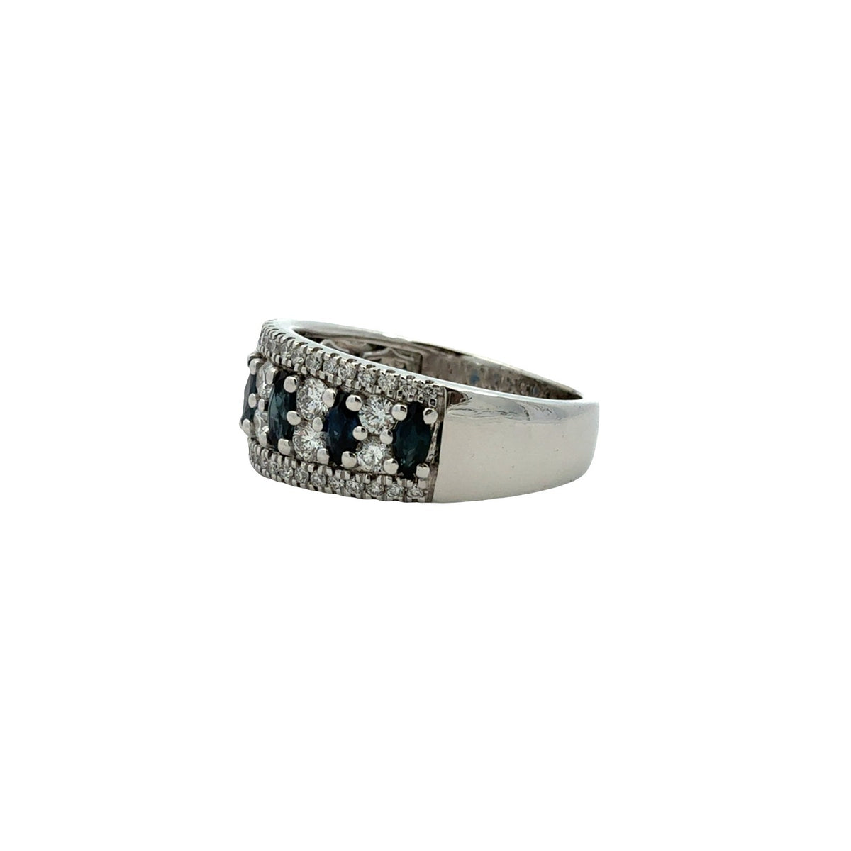 Vera Wang Wish 14k White Gold 0.80cttw Sapphire & 0.30cttw Diamond Band Ring2