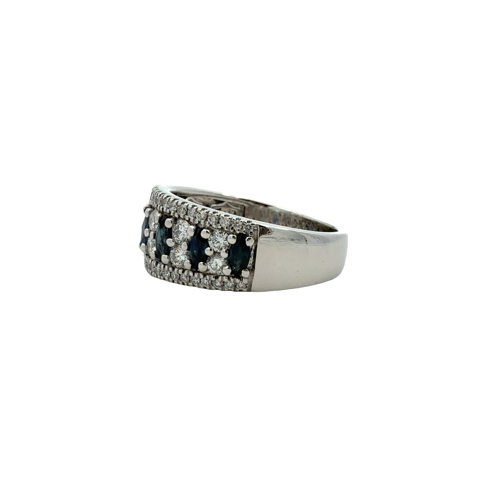Vera Wang Wish 14k White Gold 0.80cttw Sapphire & 0.30cttw Diamond Band Ring2