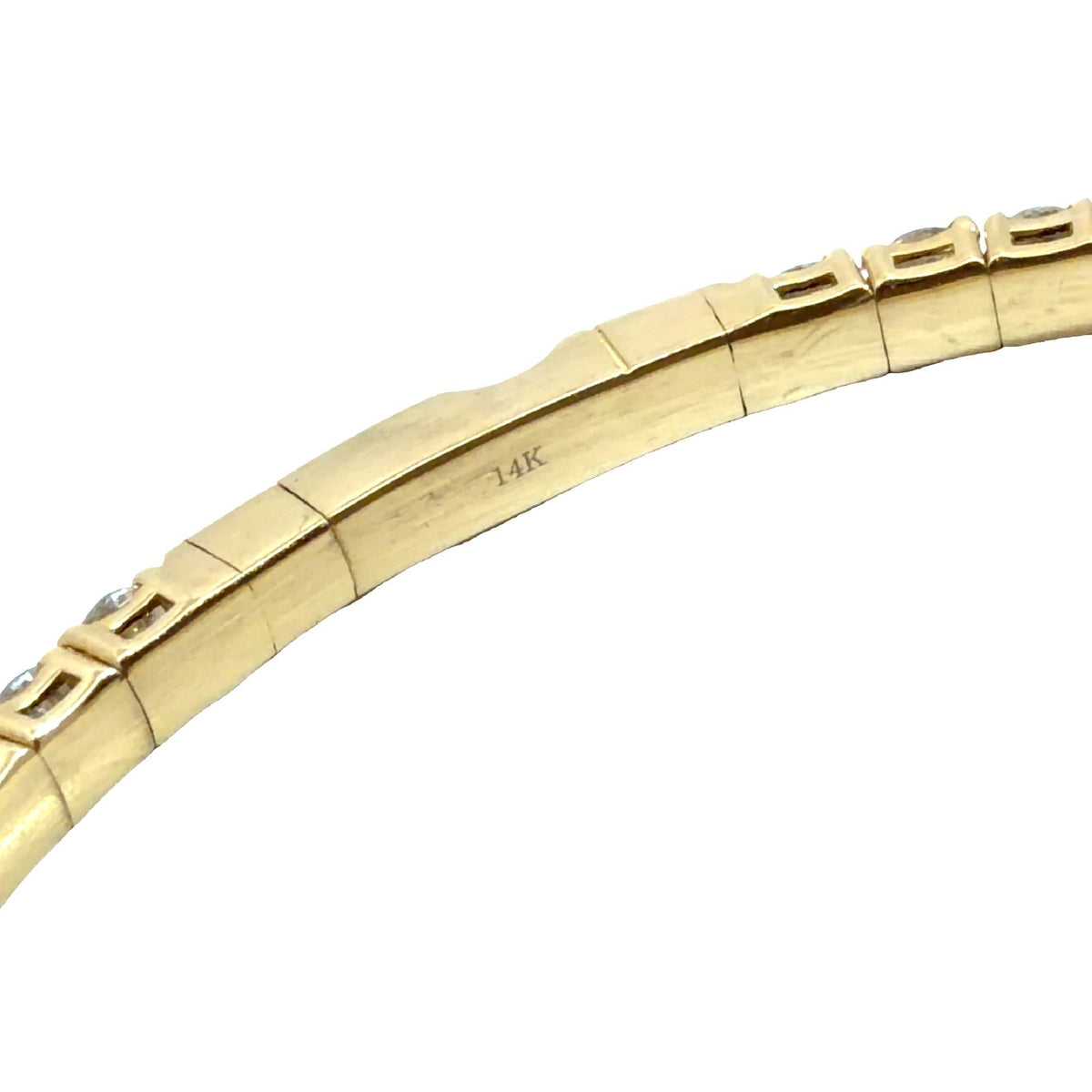 NEW 14k Yellow Gold 7.77cttw Diamond Tennis Bracelet Flex Bangle 6.75"5