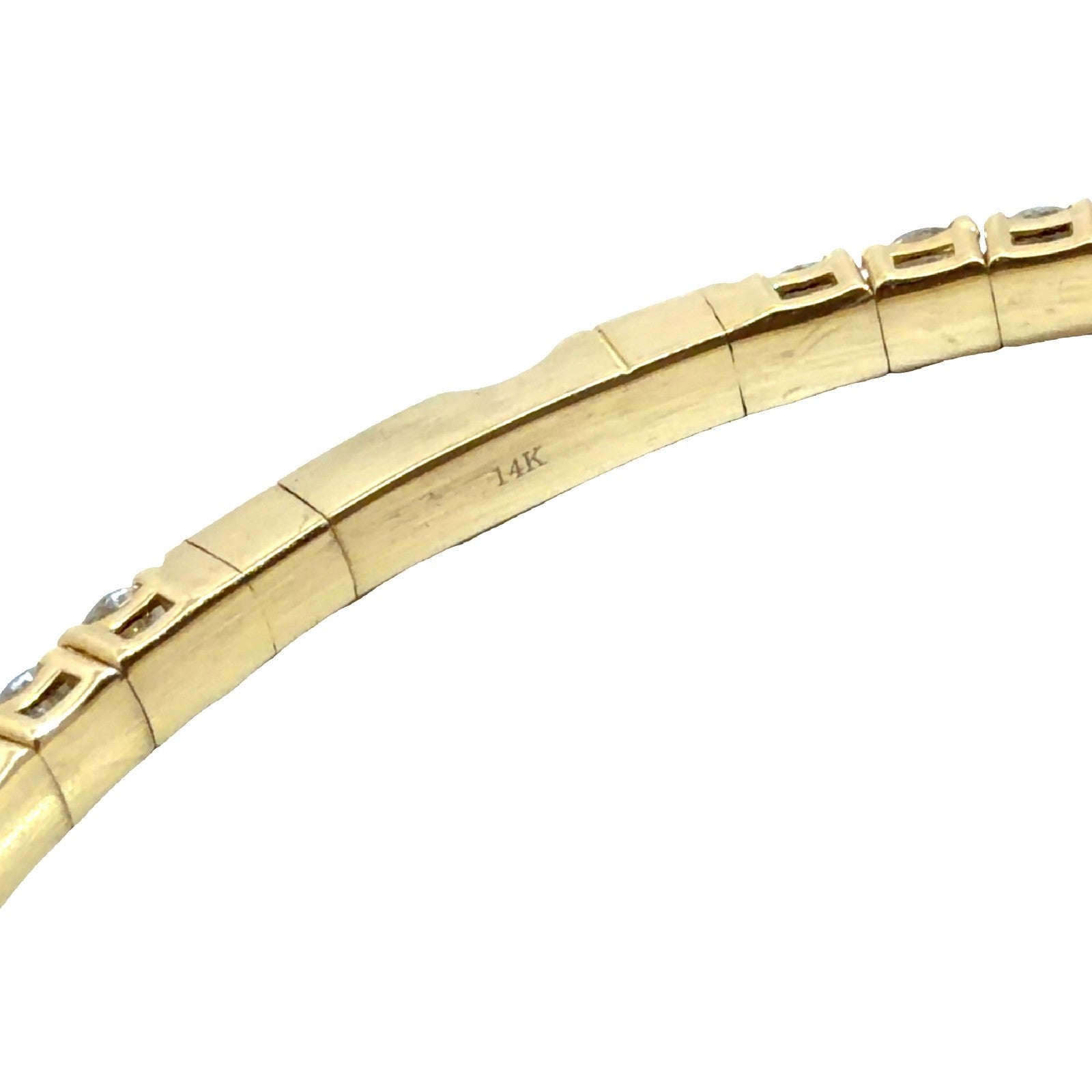 NEW 14k Yellow Gold 7.77cttw Diamond Tennis Bracelet Flex Bangle 6.75"5