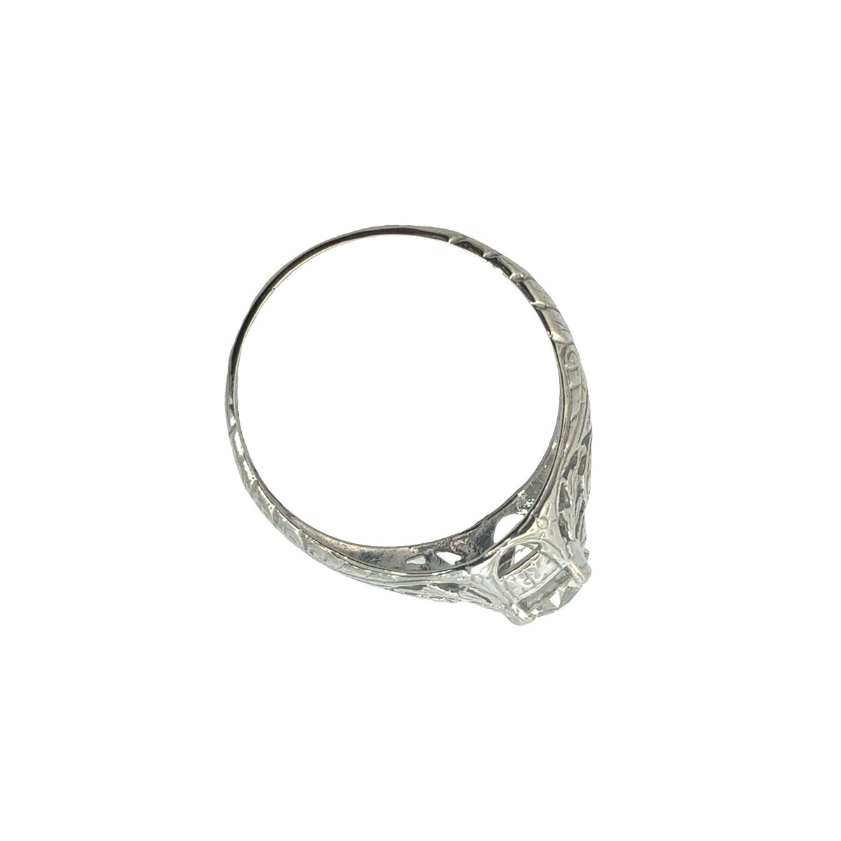 Vintage 14k White Gold Stamped & 0.92ctw Euro Cut Diamond Engagement Ring6