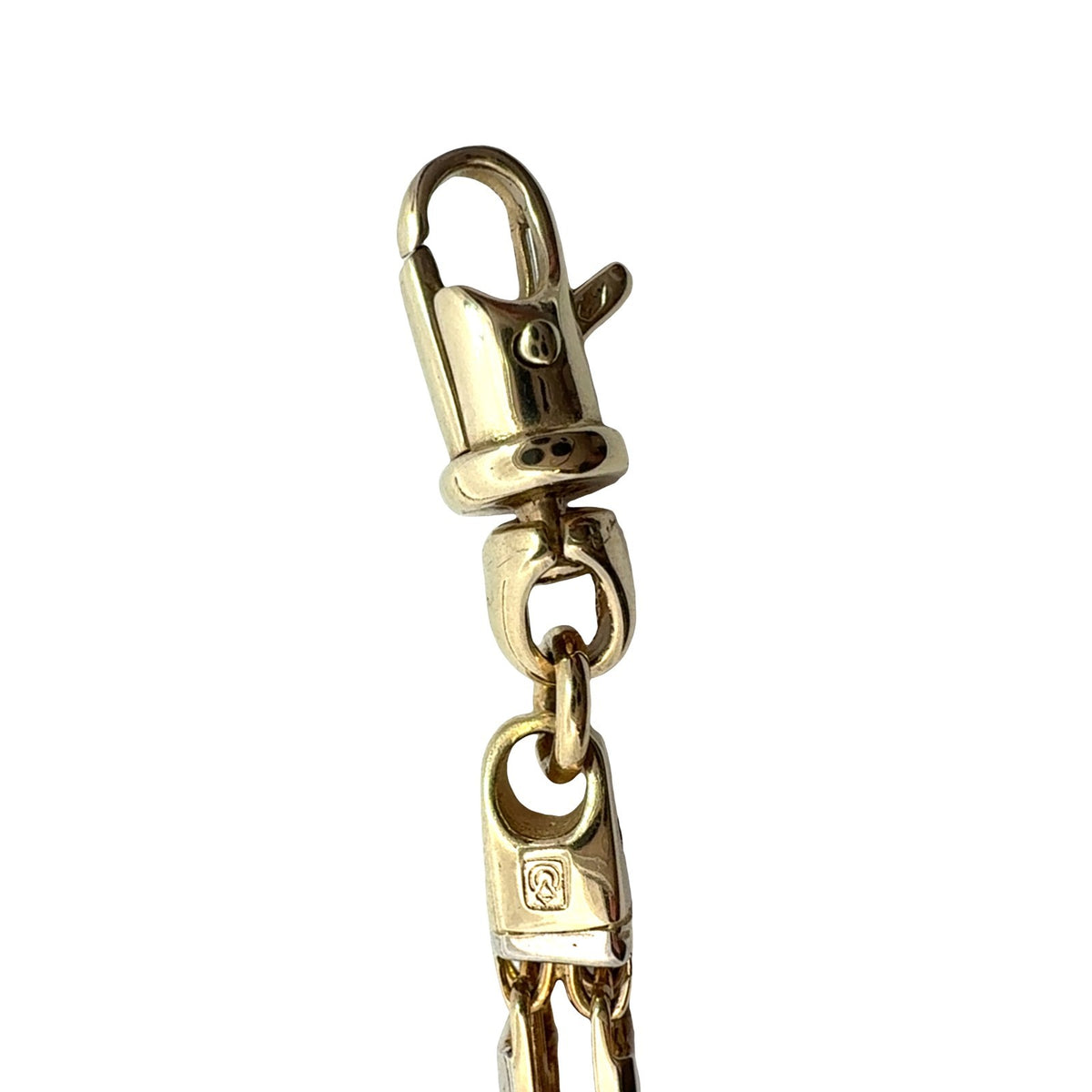 14k Two-Tone Yellow Gold Double Square Link Chain Bracelet 8.25"7