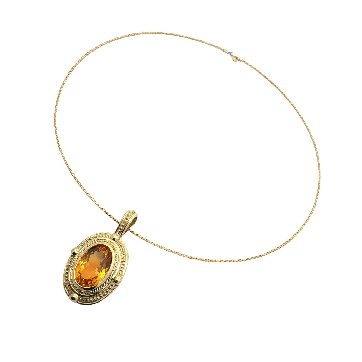 Vintage 14k Yellow Gold Necklace with 7.58ctw Citrine1