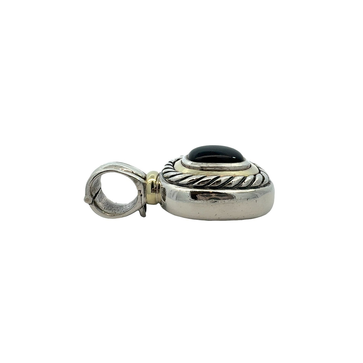David Yurman Sterling Silver & Onyx Albion Enhancer Pendant with 14k Accents2