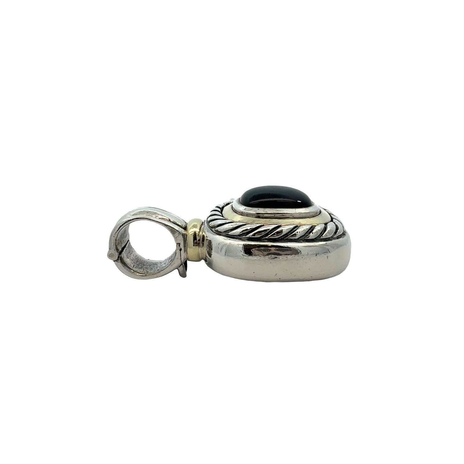 David Yurman Sterling Silver & Onyx Albion Enhancer Pendant with 14k Accents2