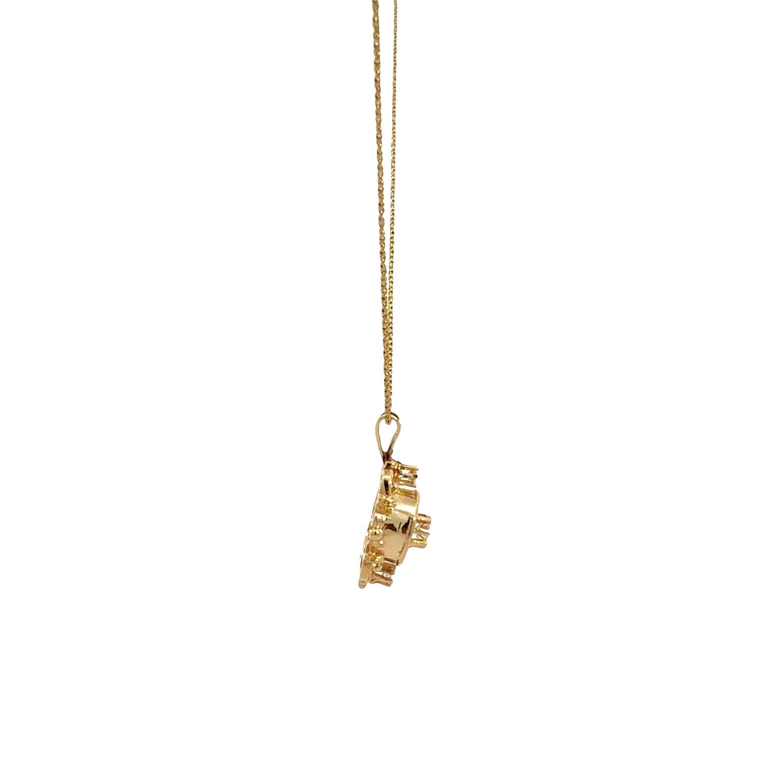 Vintage 14k Yellow Gold and 0.28cttw Diamond Filigree Pendant Necklace 20"0