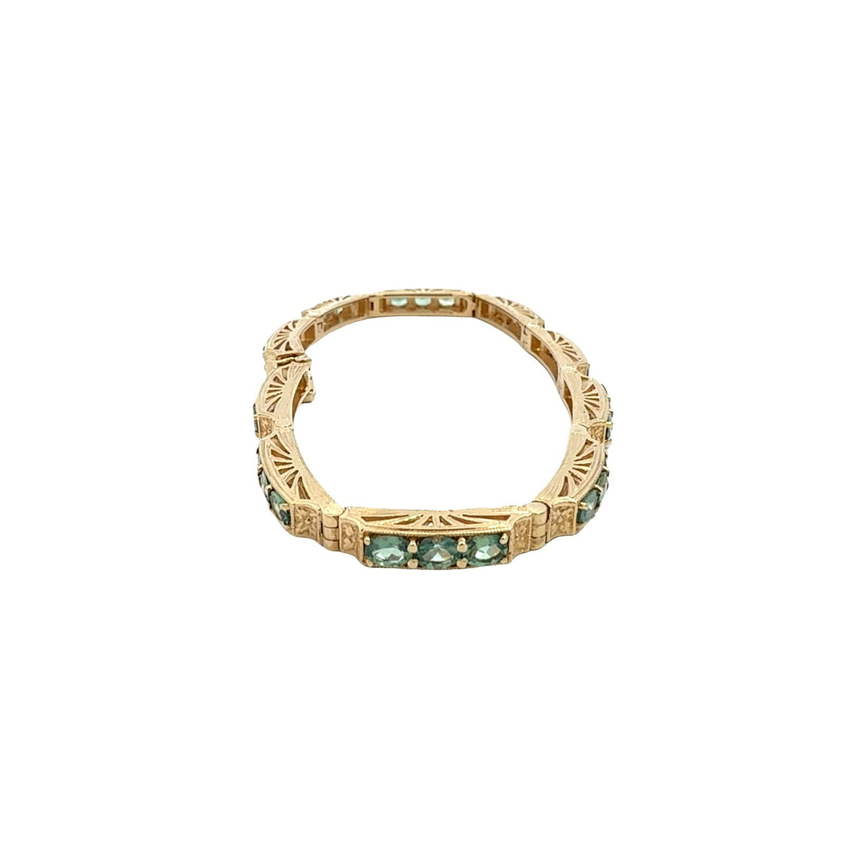 Vintage 14k Yellow Gold Stamped 5.64cttw Chrysoberyl Link Bracelet2