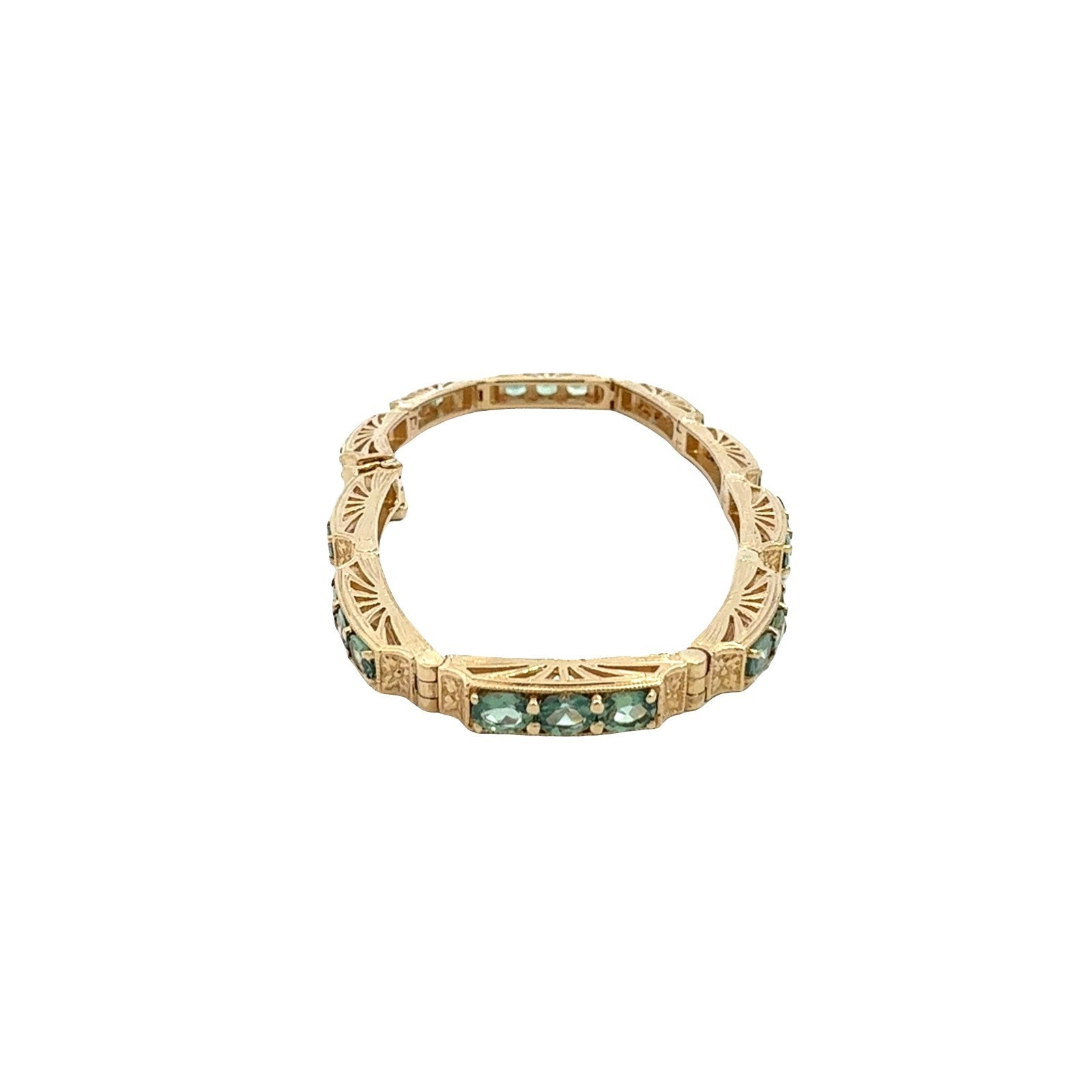 Vintage 14k Yellow Gold Stamped 5.64cttw Chrysoberyl Link Bracelet2