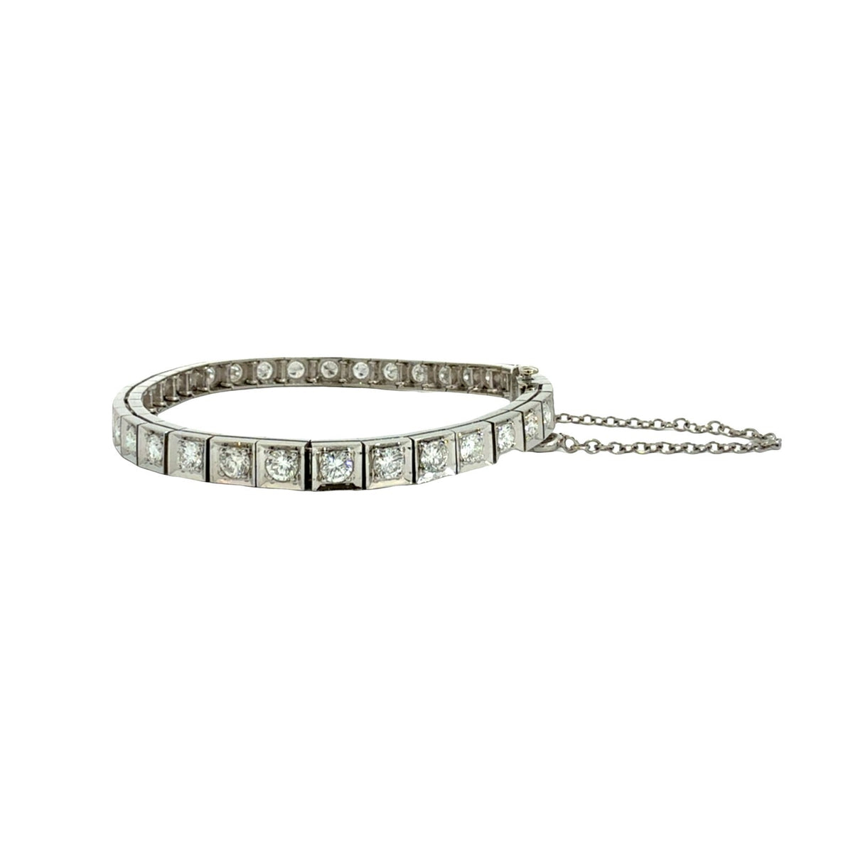 14k White Gold & 4.78cttw Diamond Box Link Tennis Bracelet4