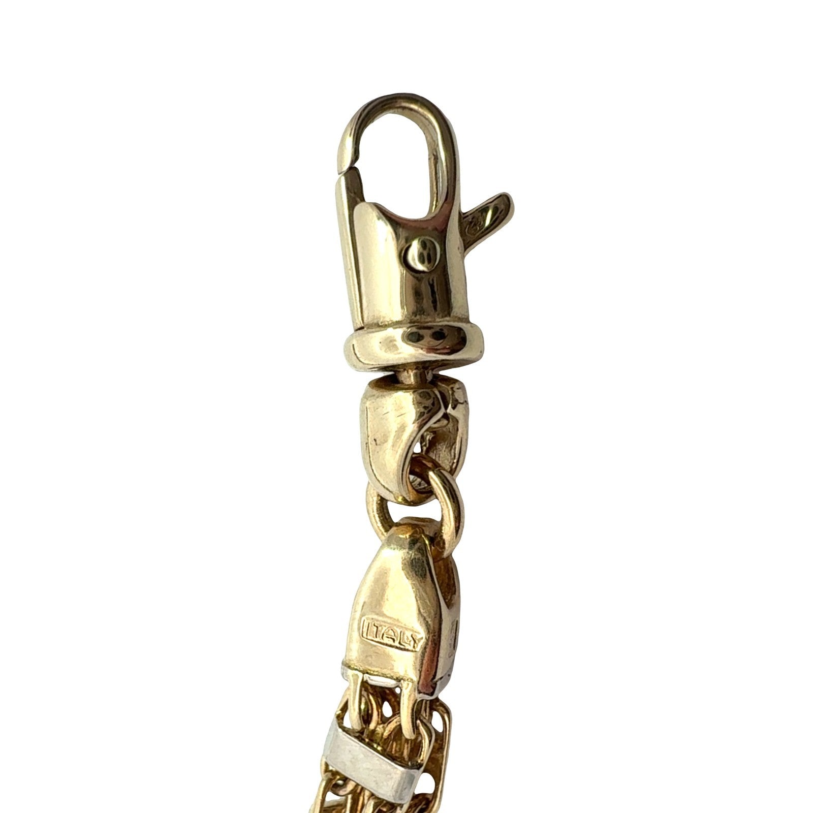 14k Two-Tone Yellow Gold Double Square Link Chain Bracelet 8.25"5