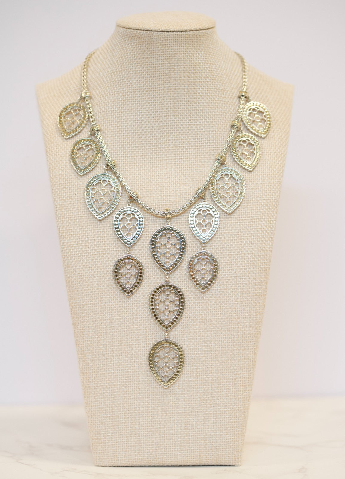 John Hardy Sterling Silver Dot Collection Teardrop Statement Necklace0