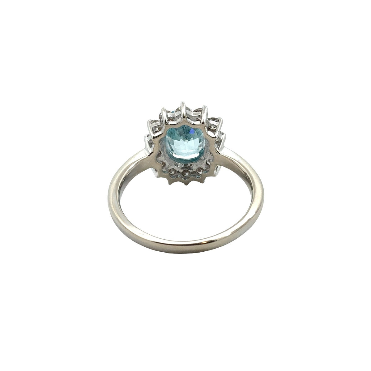 18k White Gold Oval 2.78tcw Topaz and 0.77cttw Diamond Halo Cocktail Ring3