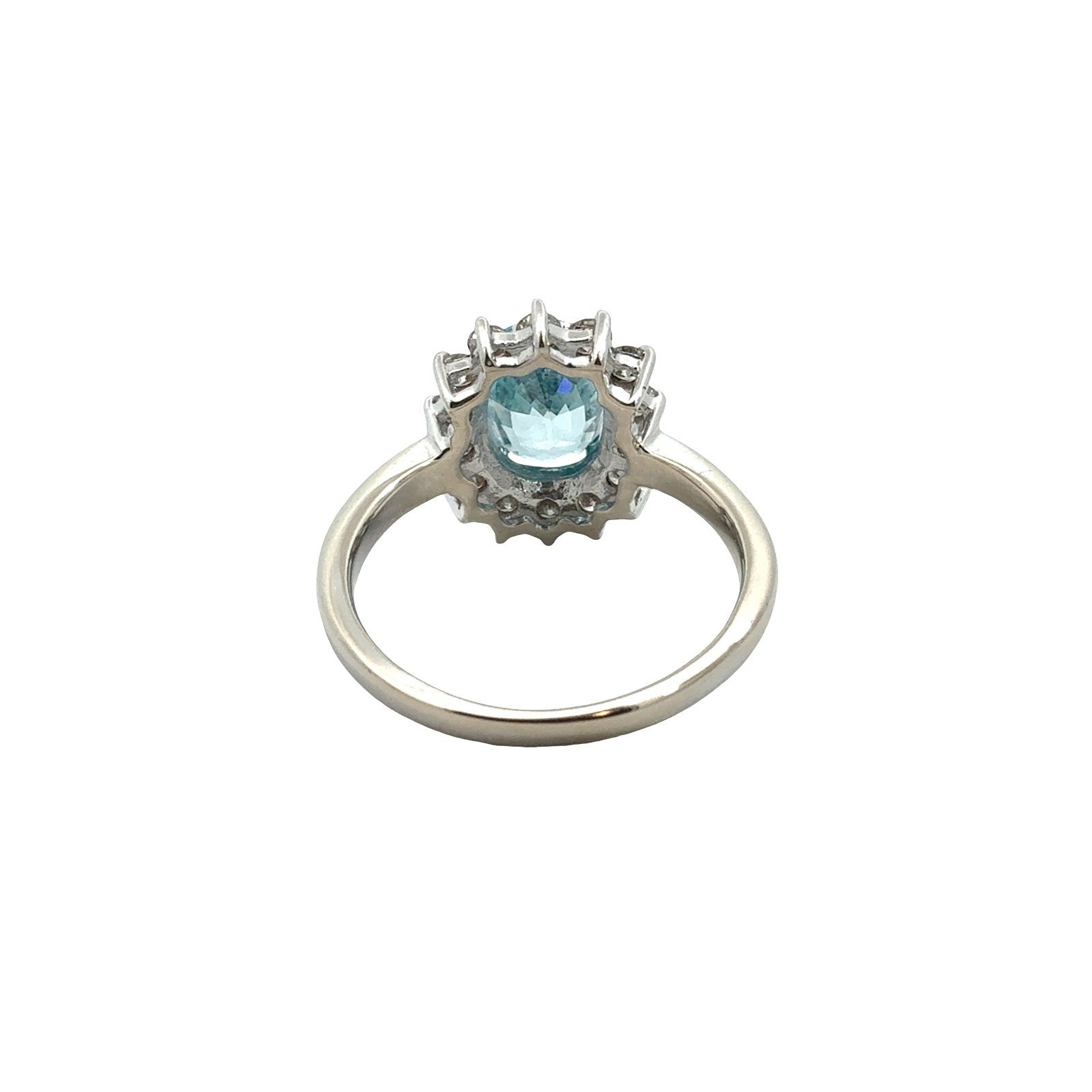 18k White Gold Oval 2.78tcw Topaz and 0.77cttw Diamond Halo Cocktail Ring3