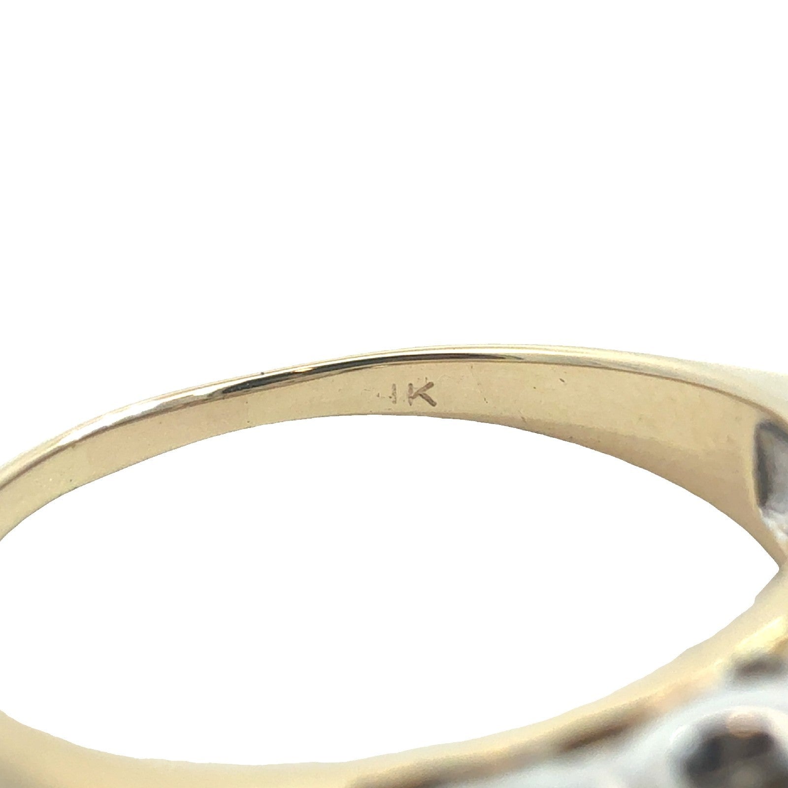 14k Yellow Gold Two-Toned 0.97ctw 5 Diamond Wedding Band Ring Size 75