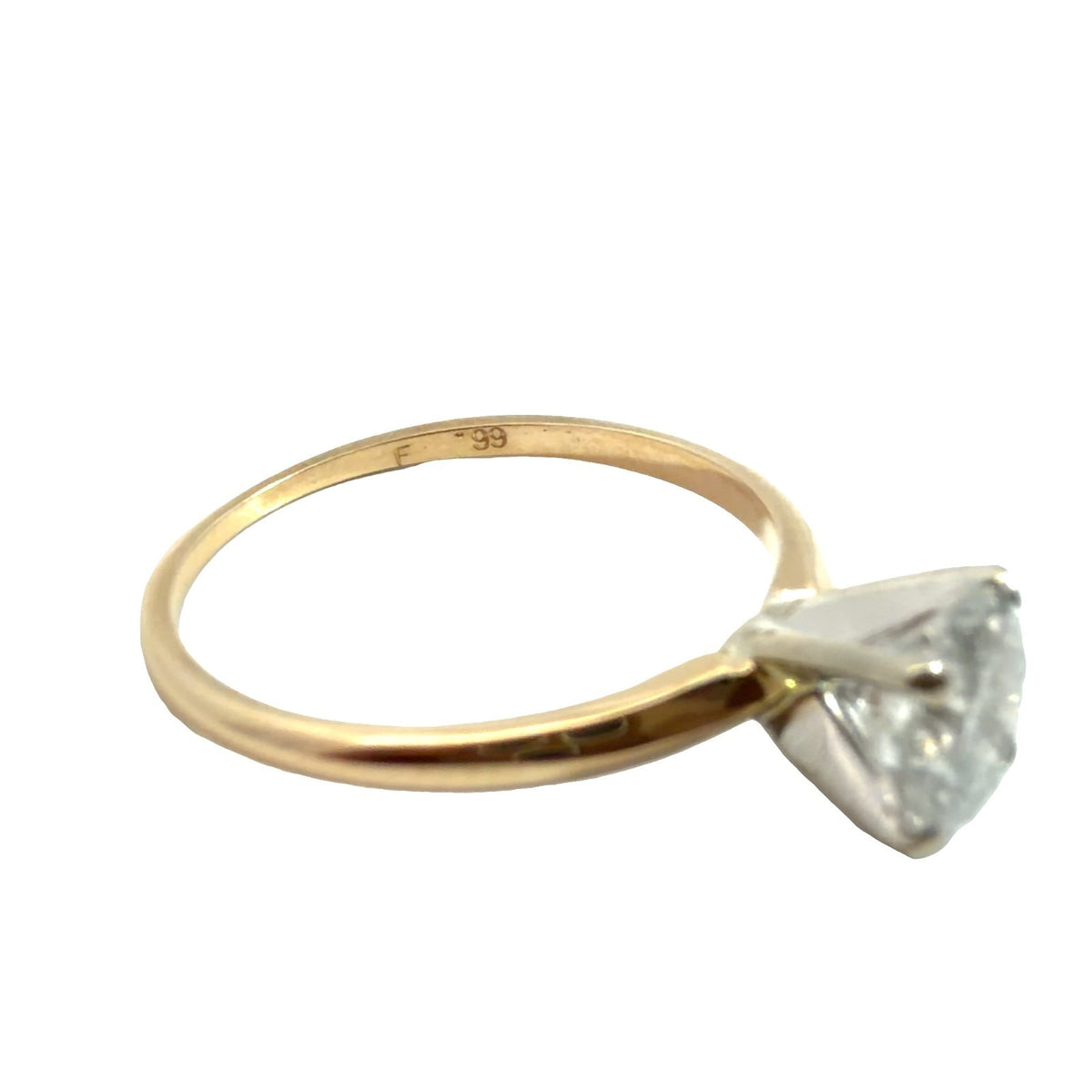 Vintage 14k Multi-Tone Gold 0.99TCW Diamond Engagement Ring Size 5.751