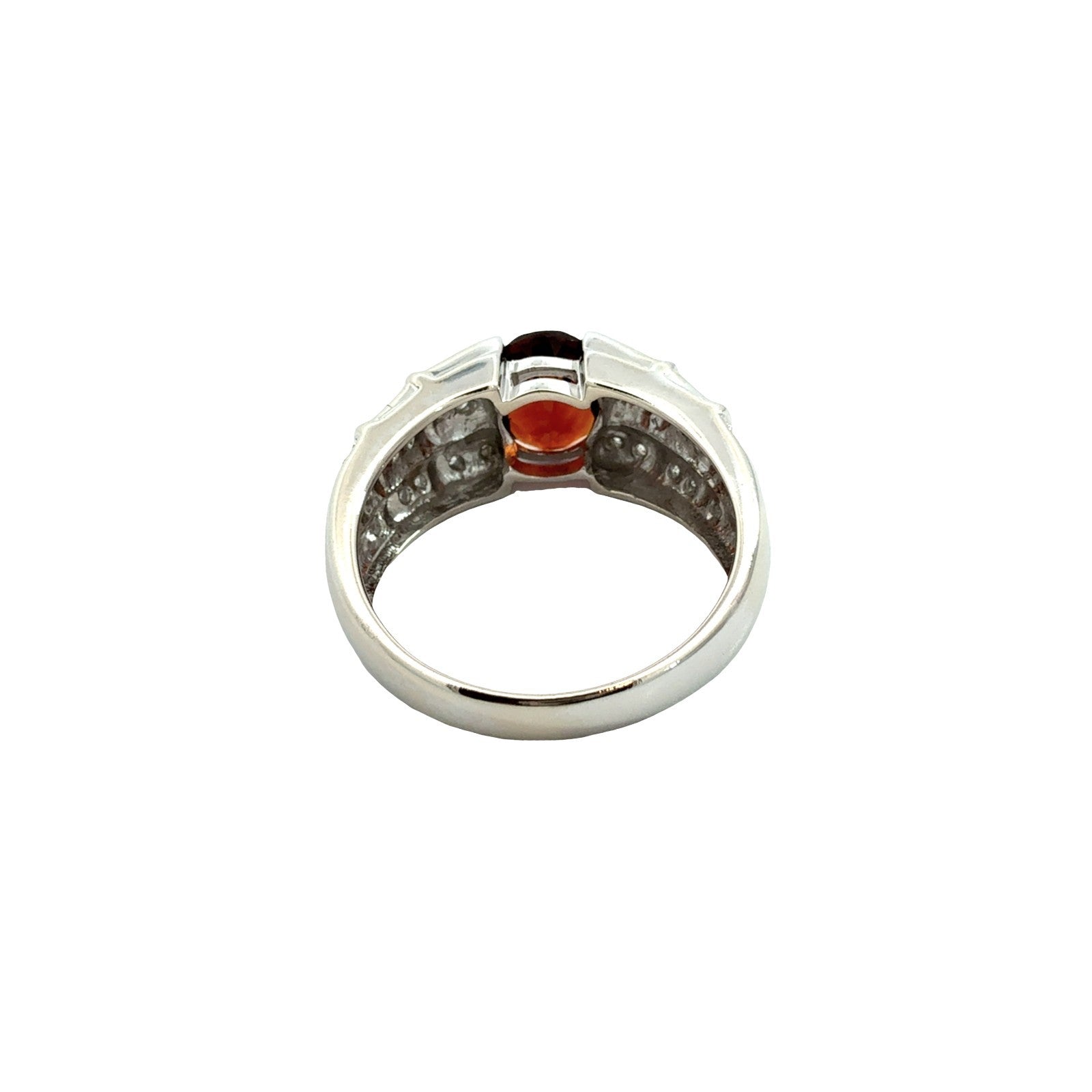 14k White Gold Oval 2.76tcw Garnet and 0.18cttw Diamond Cocktail Ring3