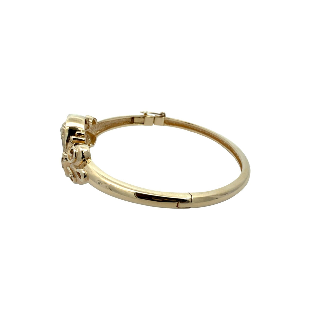 10k Yellow Gold Black Enamel and 0.05cttw Lab-Grown Diamond Cameo Bracelet4