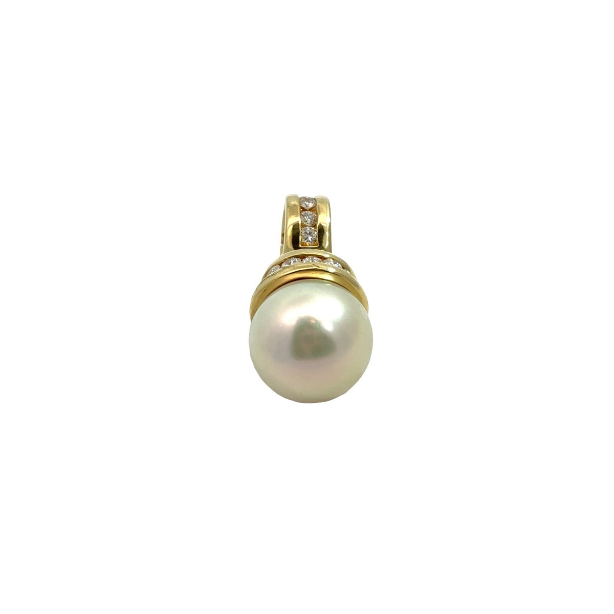 David Yurman 18k Yellow Gold Pearl and 0.32cttw Diamond Enhancer Pendant1