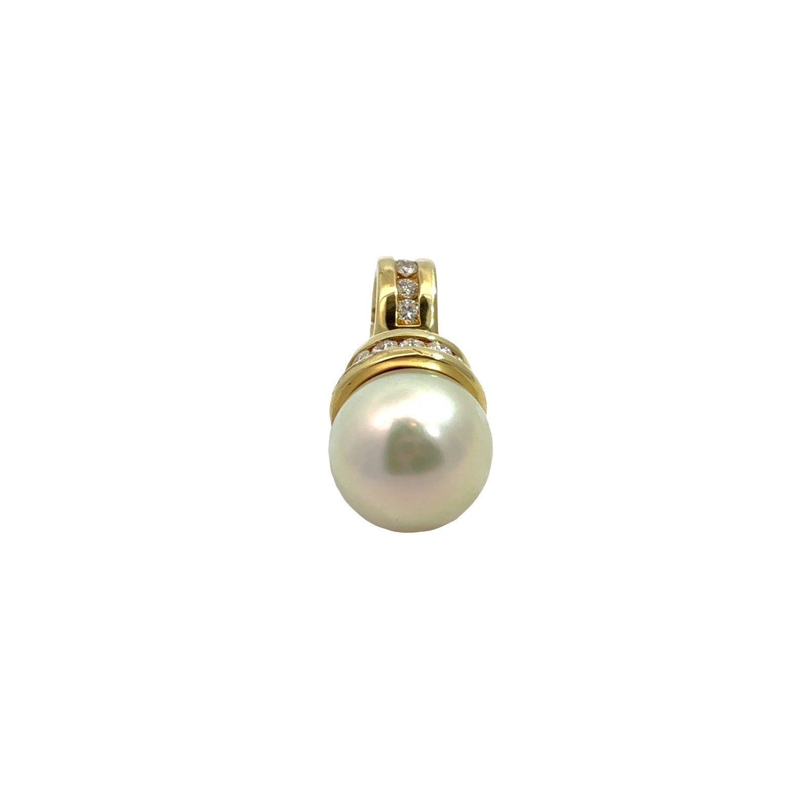David Yurman 18k Yellow Gold Pearl and 0.32cttw Diamond Enhancer Pendant1
