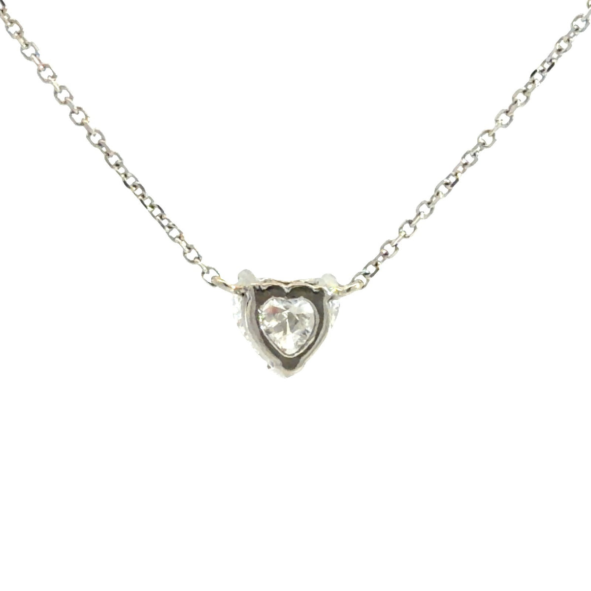 14k White Gold Heart-Cut Solitaire 2.29tcw Diamond Pendant Necklace 18"3