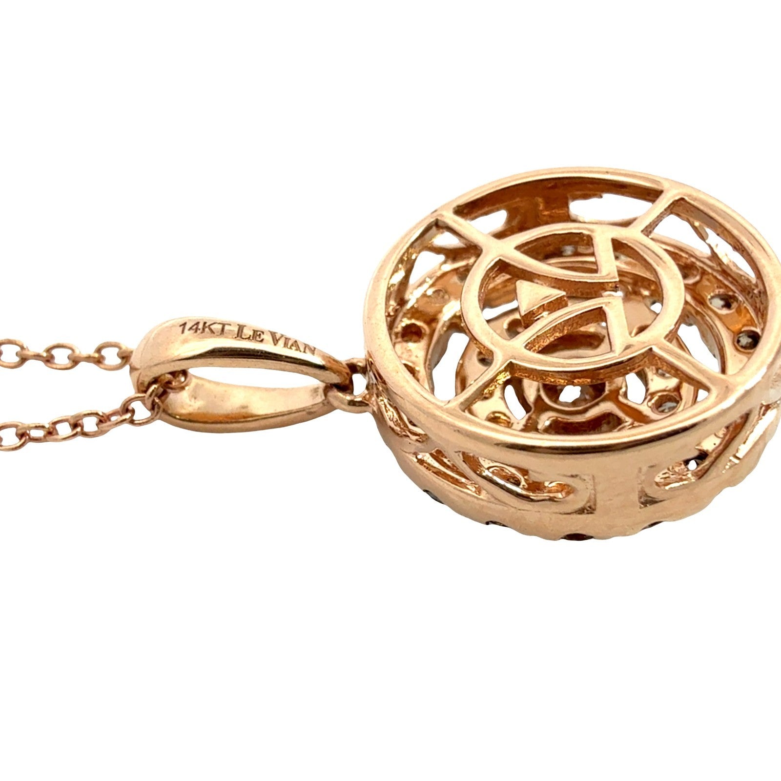 Le Vian 14k Rose Gold 0.61cttw Diamond Halo Pendant Necklace9