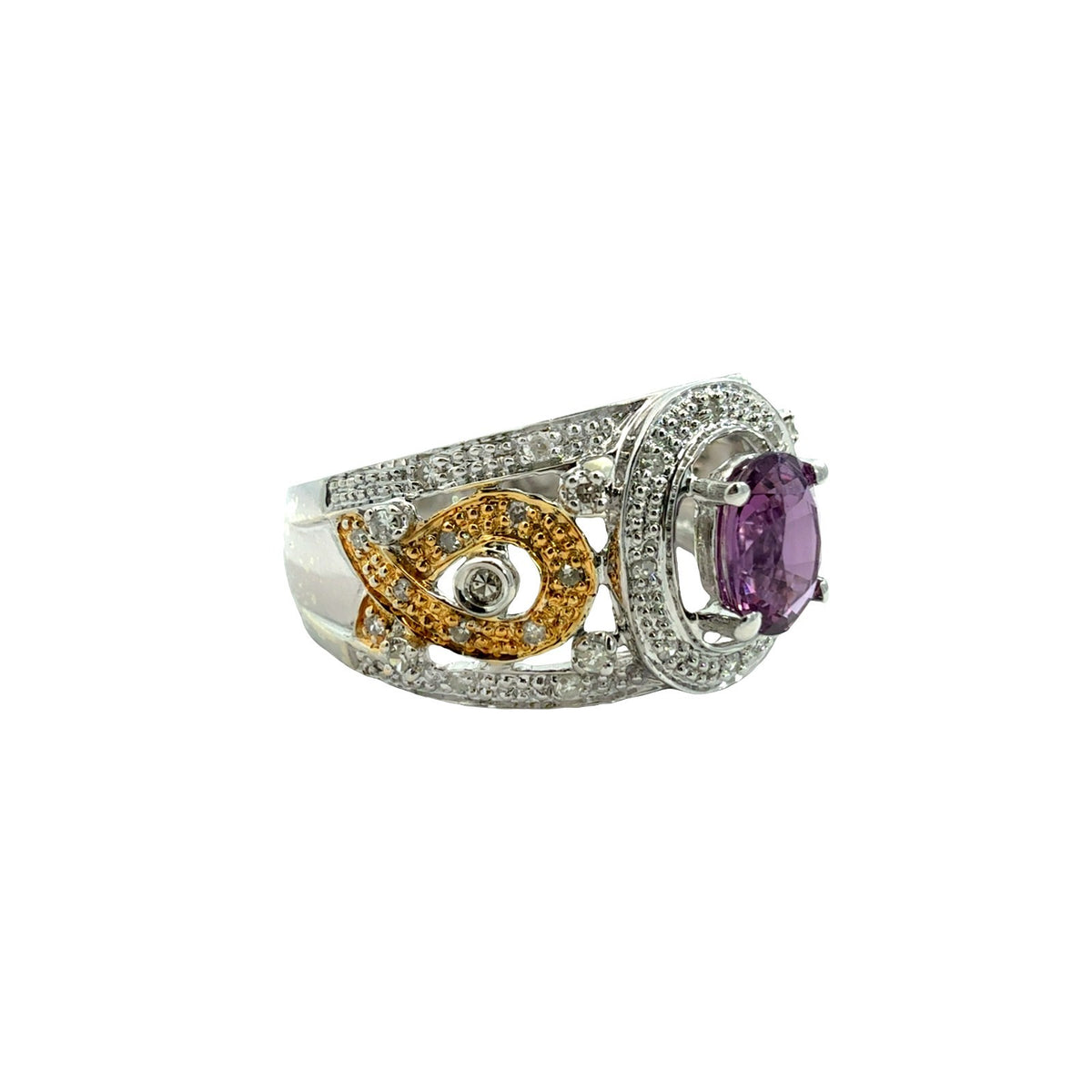 14k Multi-Tone Gold 0.95tcw Pink Sapphire and 0.26cttw Diamond Ring1
