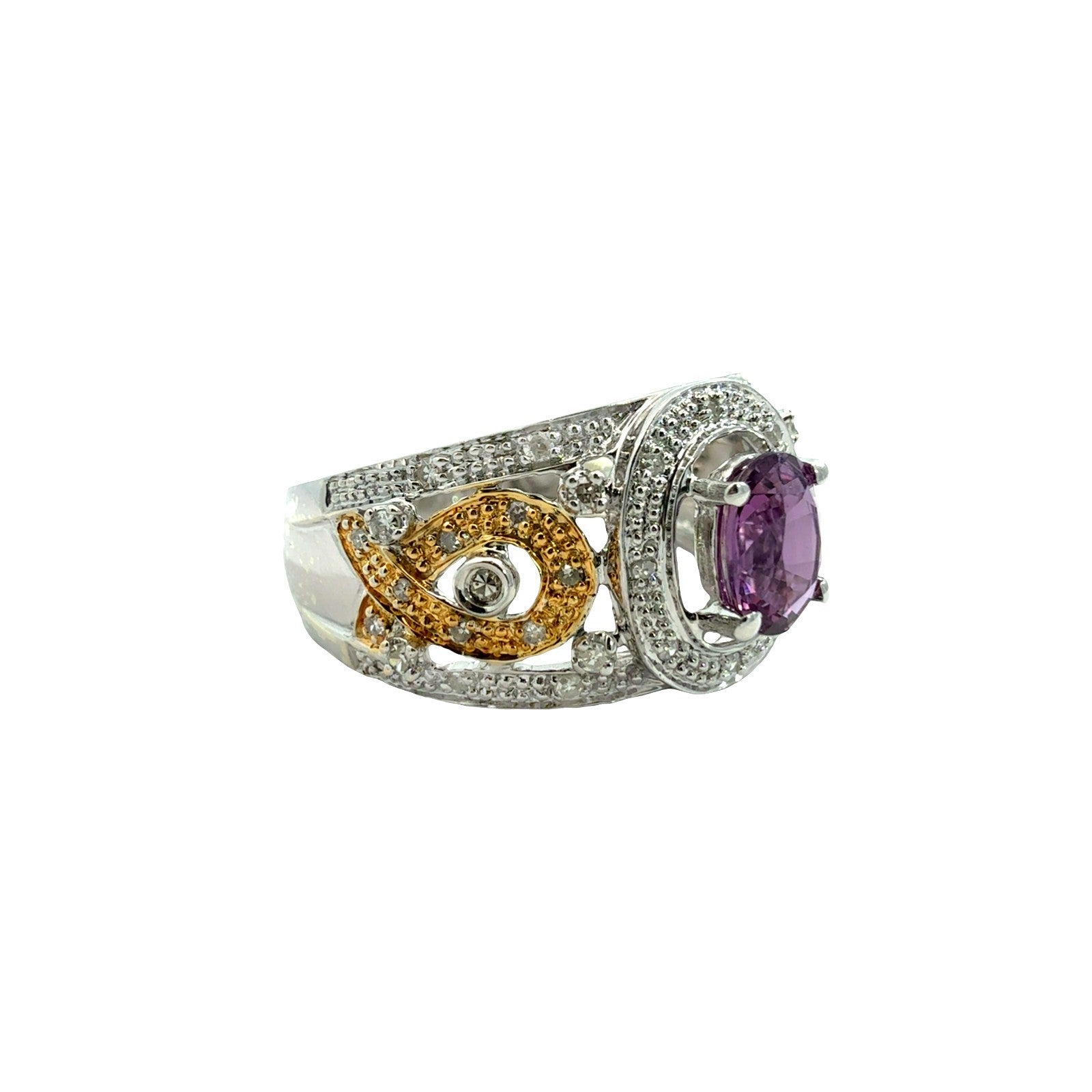 14k Multi-Tone Gold 0.95tcw Pink Sapphire and 0.26cttw Diamond Ring1
