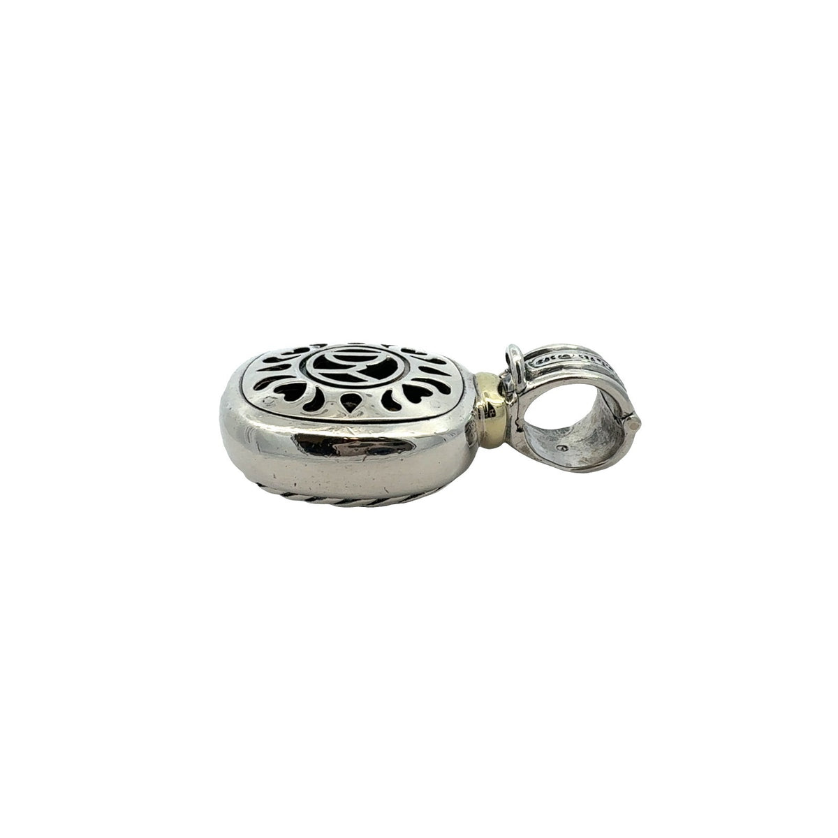 David Yurman Sterling Silver & Onyx Albion Enhancer Pendant with 14k Accents6