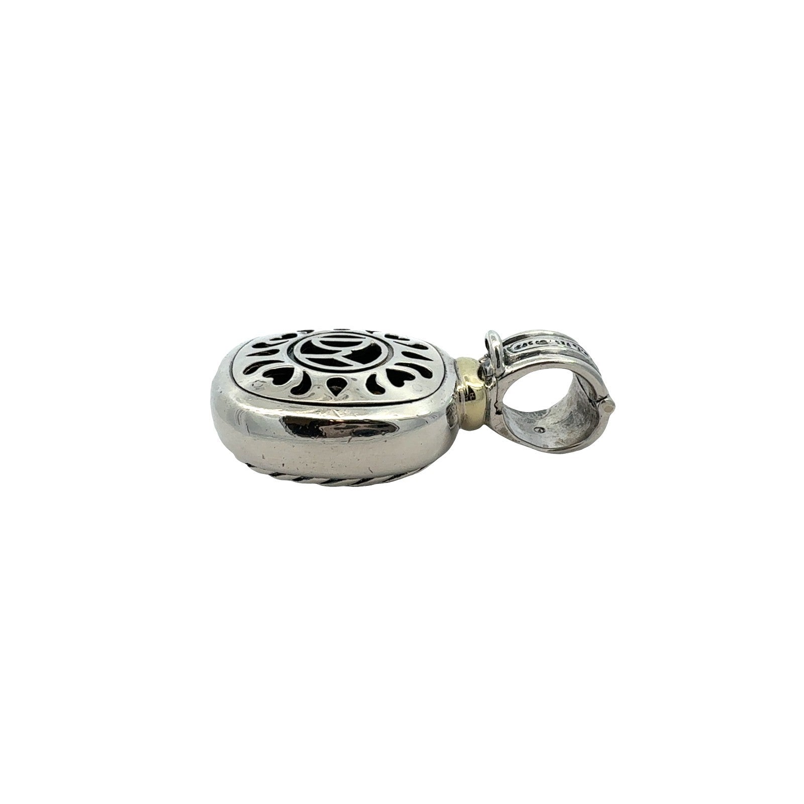 David Yurman Sterling Silver & Onyx Albion Enhancer Pendant with 14k Accents6