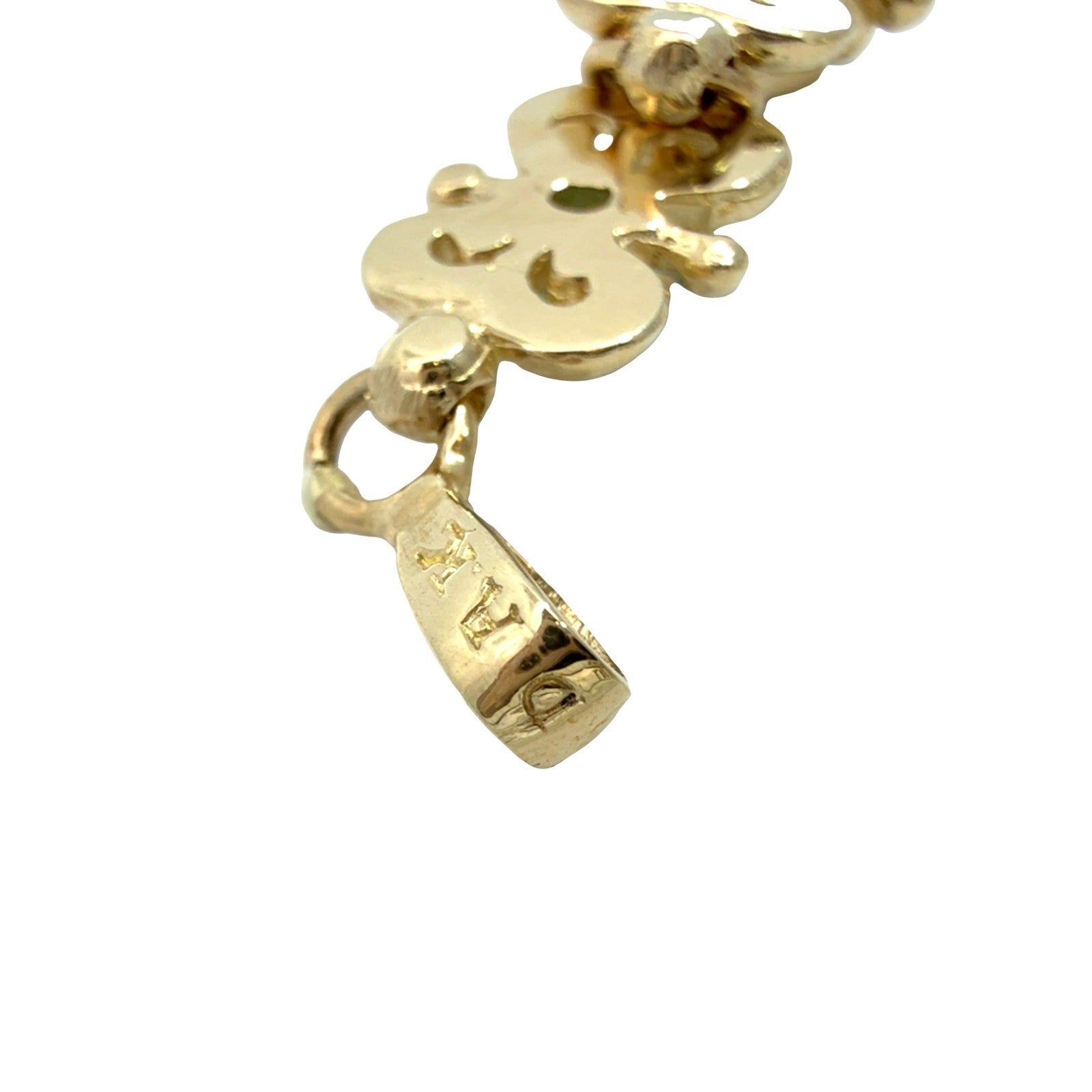 14k Yellow Gold 1.55cttw Blue Zircon & Opal Filigree Chain Bracelet 7.25"6