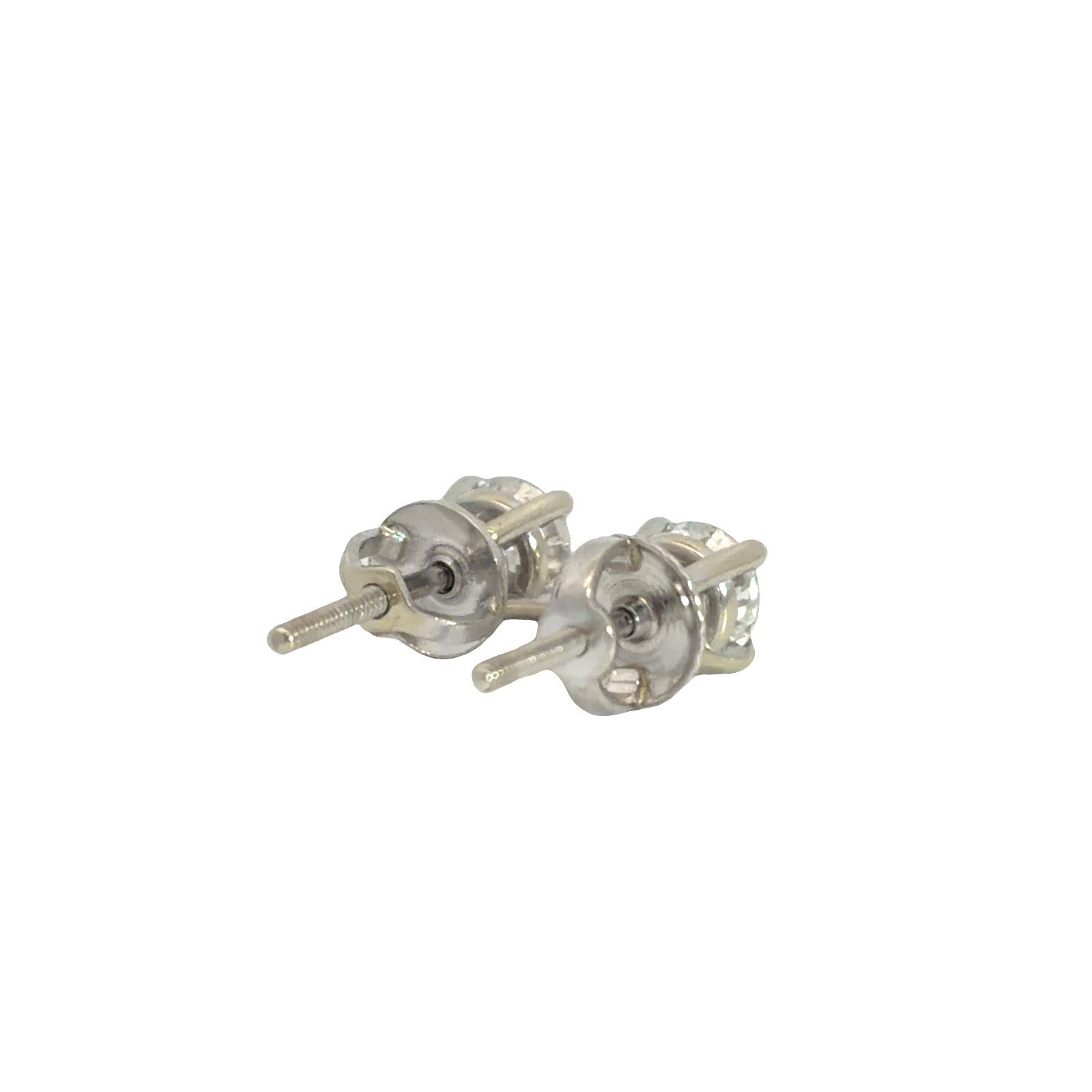 14k White Gold 0.75cttw Diamond Stud Earrings2
