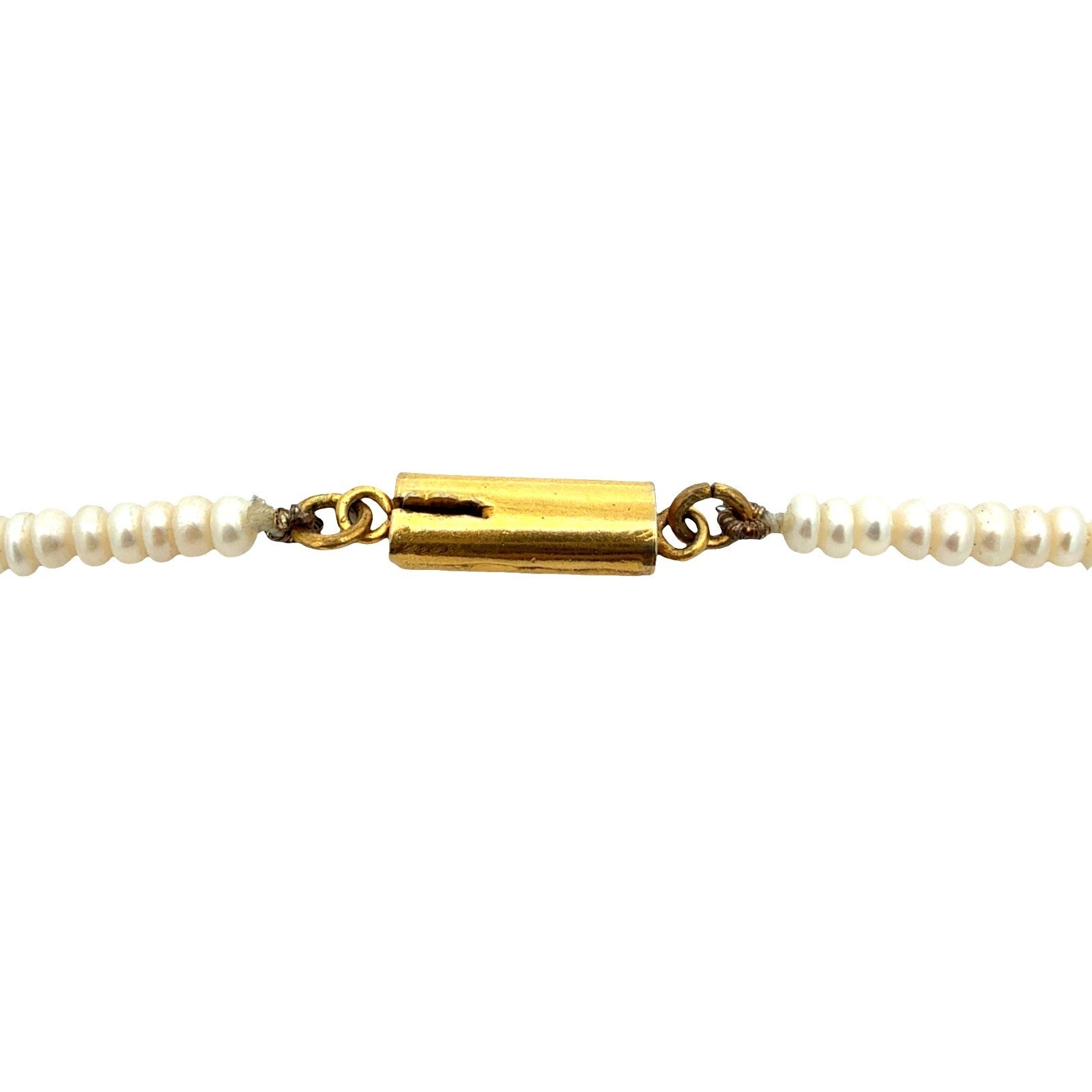 Antique Victorian 14k Yellow Gold Pearl and 0.77ctw Emerald Necklace5