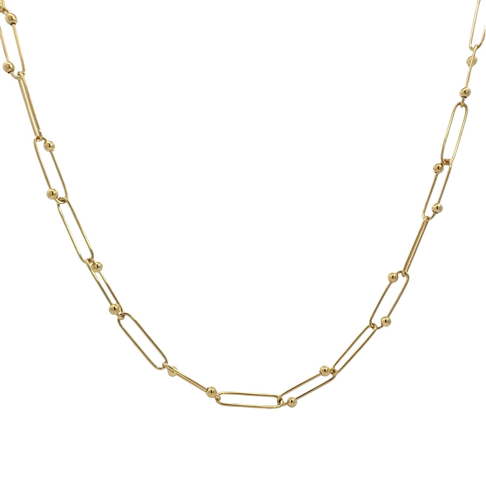 Roberto Coin 18k Yellow Gold Beaded Paperclip Chain Necklace0