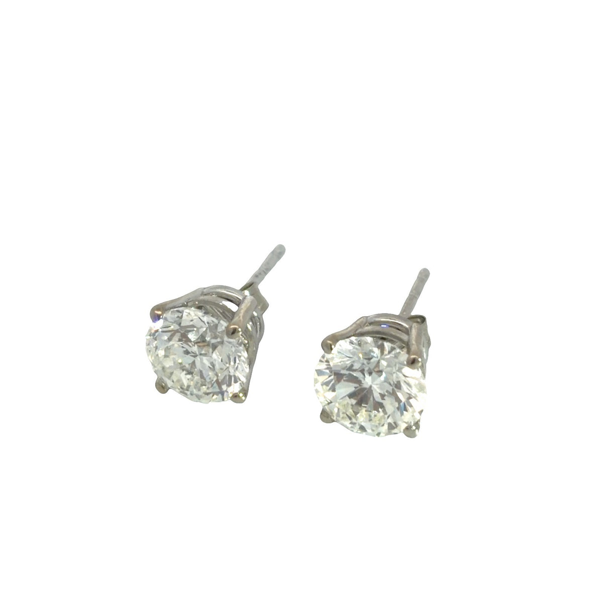 New 14K White Gold Diamond 2.51cttw Stud Earrings1