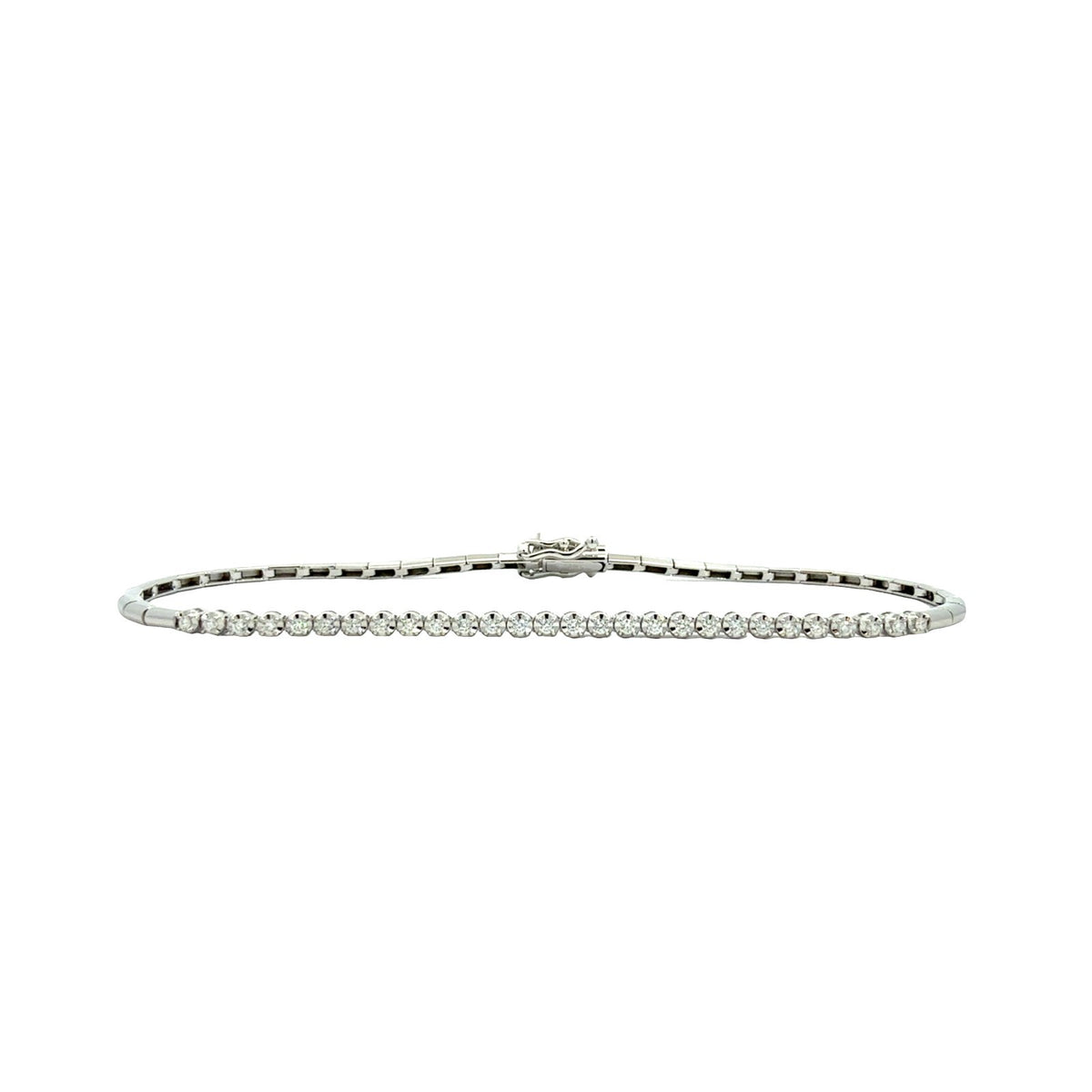 14k White Gold Half 0.21cttw Diamond Tennis Bracelet0