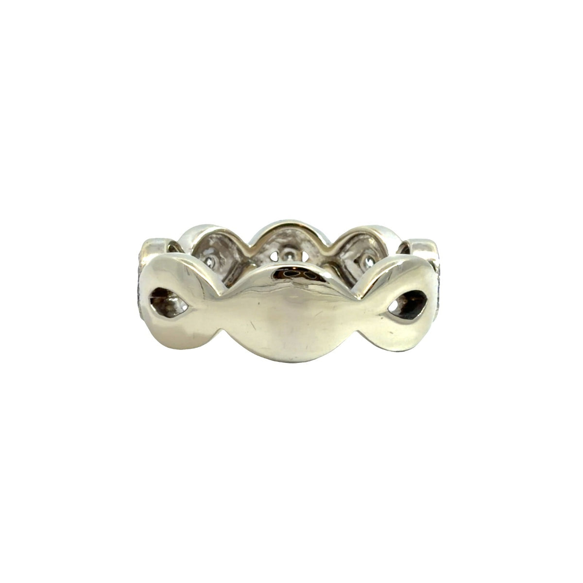 14k White Gold 0.78ctw Diamond Twisted Band Ring2