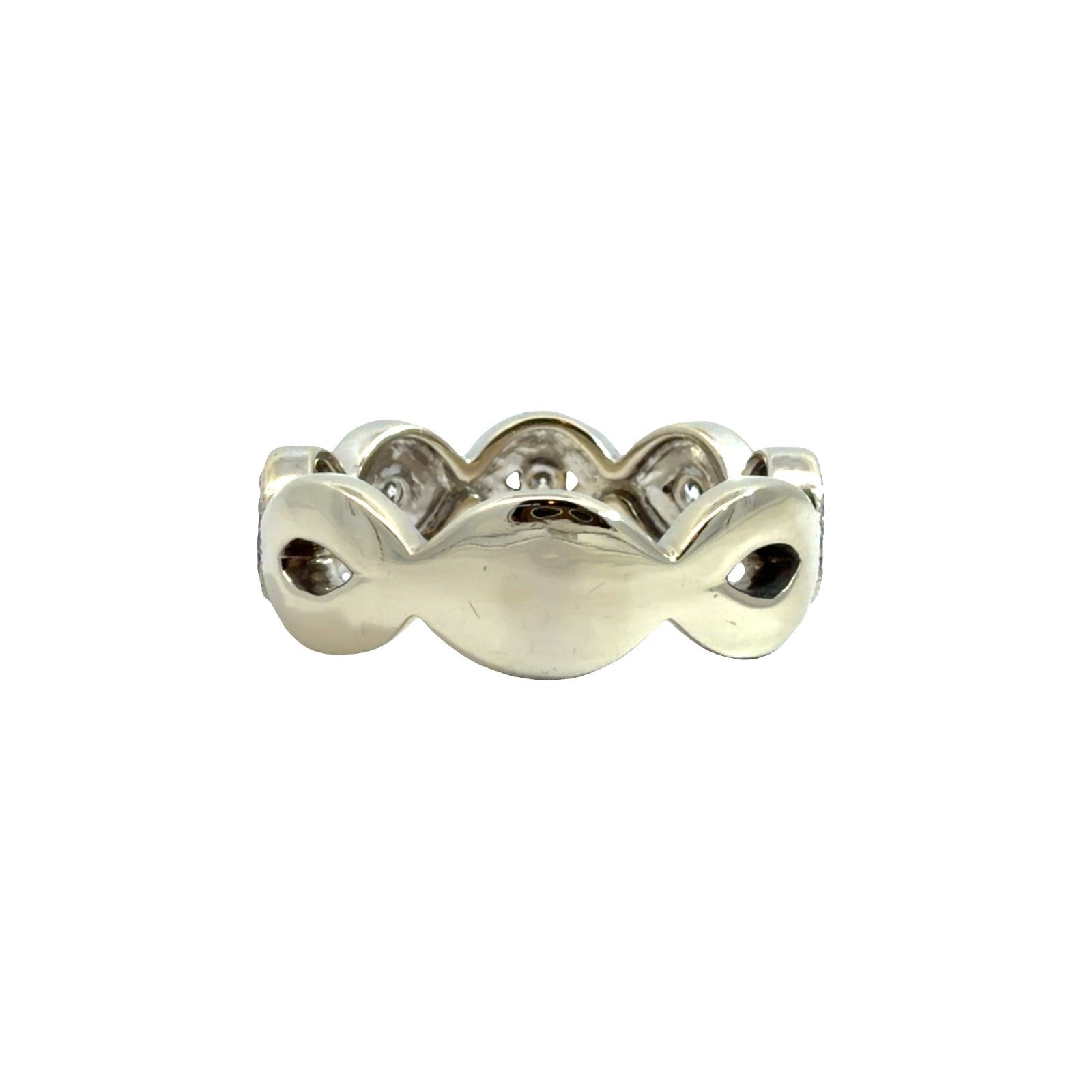 14k White Gold 0.78ctw Diamond Twisted Band Ring2