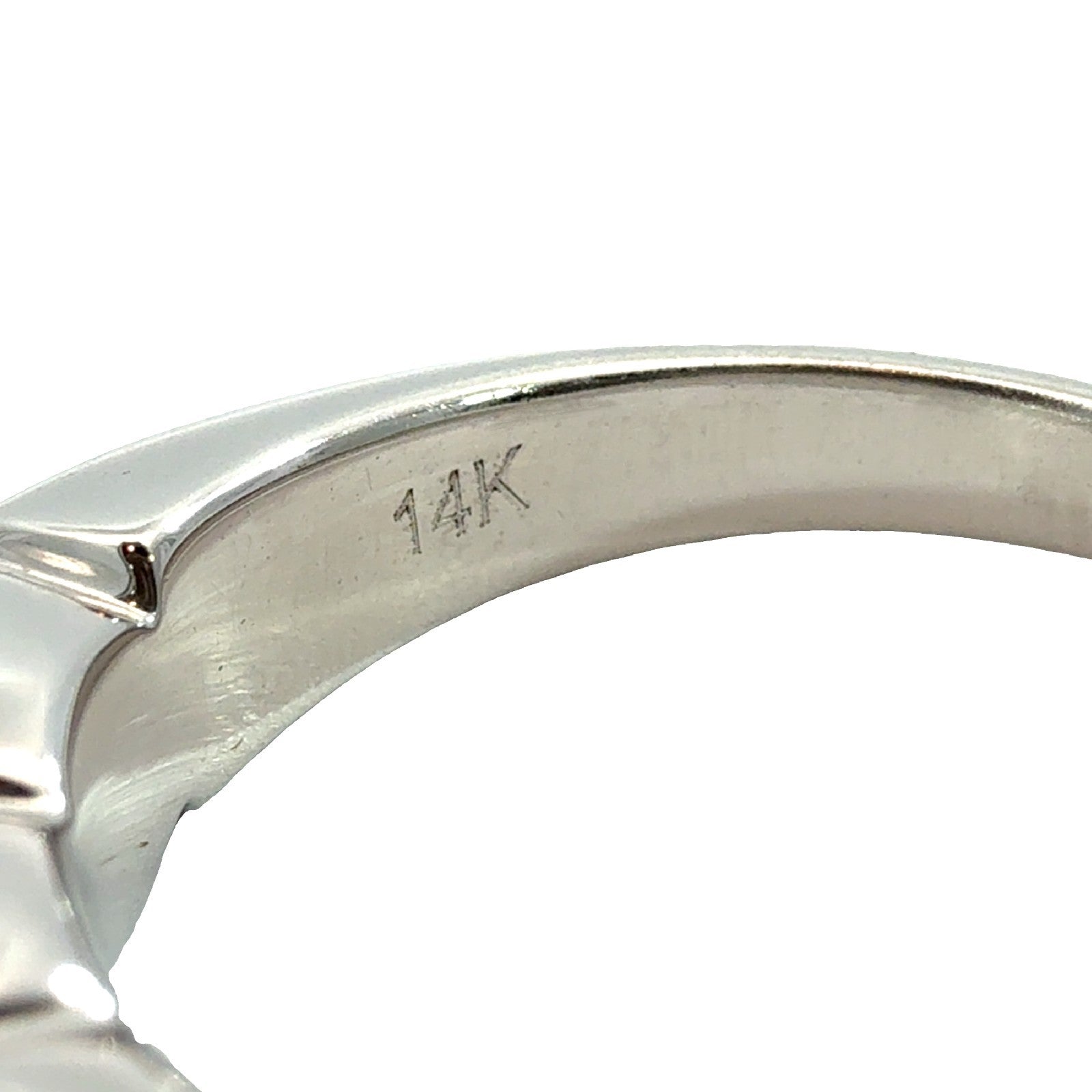 14k White Gold 1.85ctw Five Diamond Half Eternity Band Size 6.57