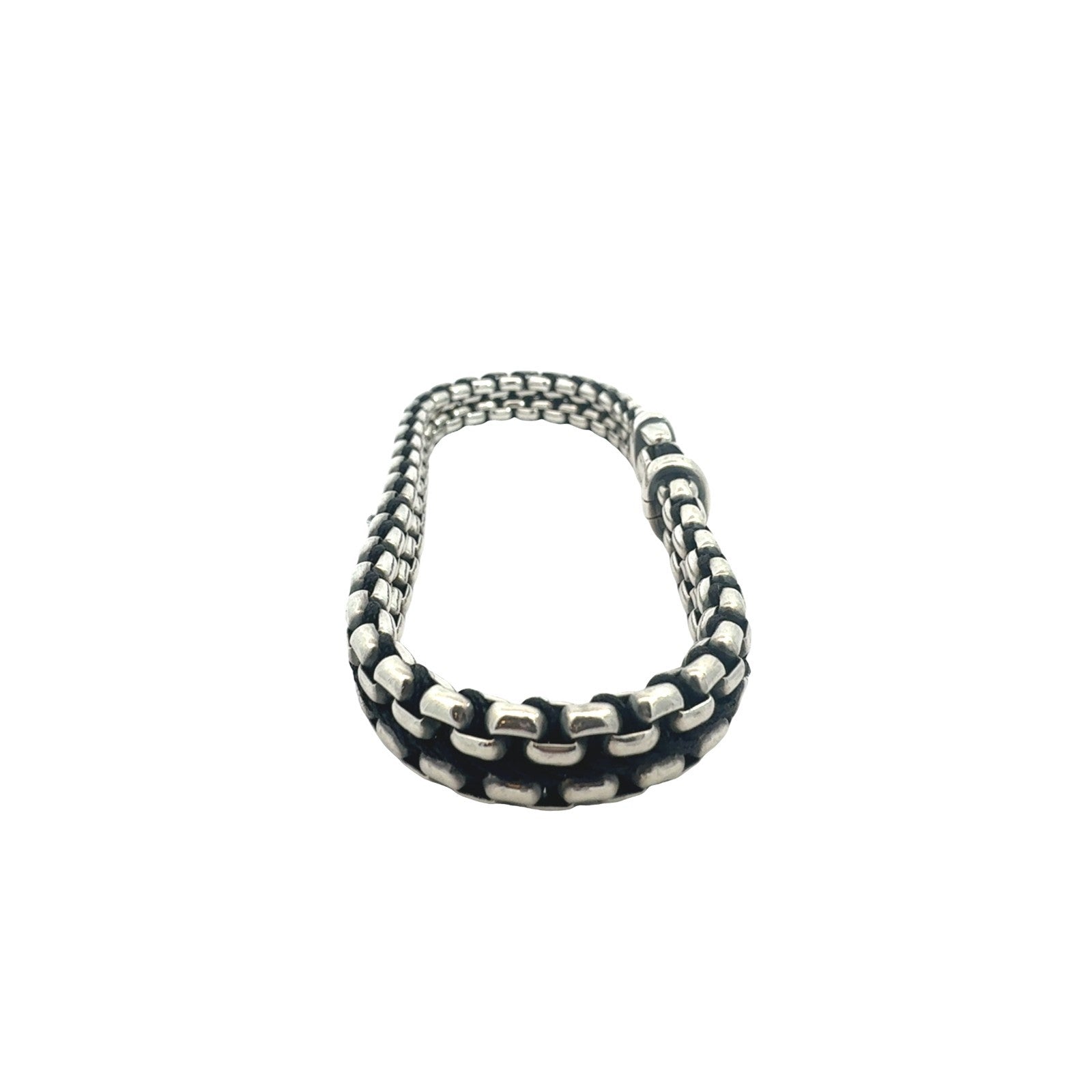 David Yurman Sterling Silver Men's Woven Box Chain Bracelet5