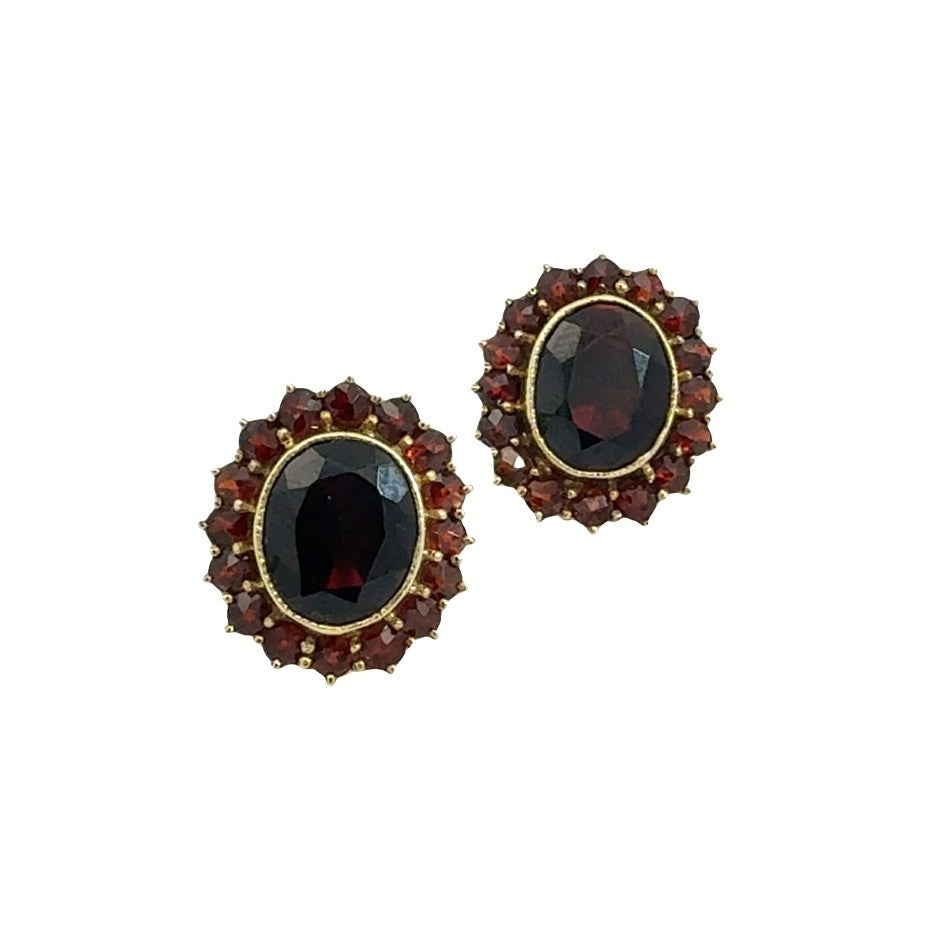 Vintage 14k Yellow Gold 7.77ctw Garnet Earrings0