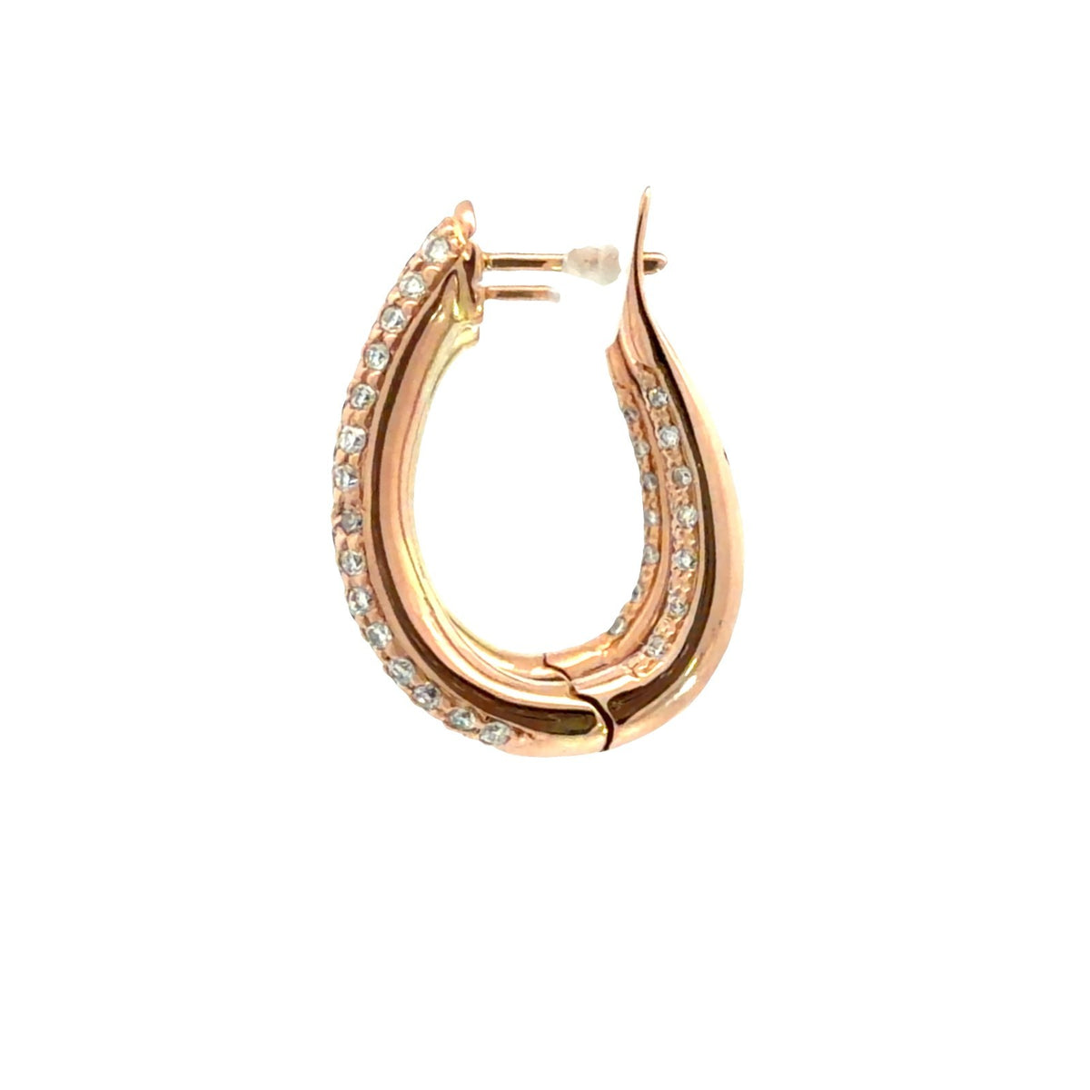 18k Rose Gold and 1.00ctw Diamond Hoop Earrings4