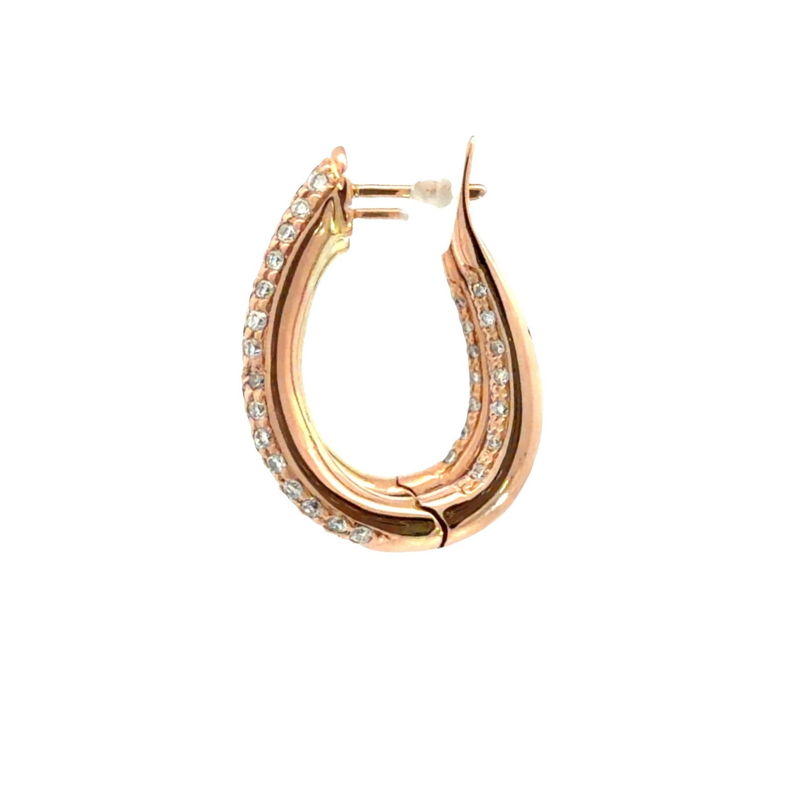 18k Rose Gold and 1.00ctw Diamond Hoop Earrings4