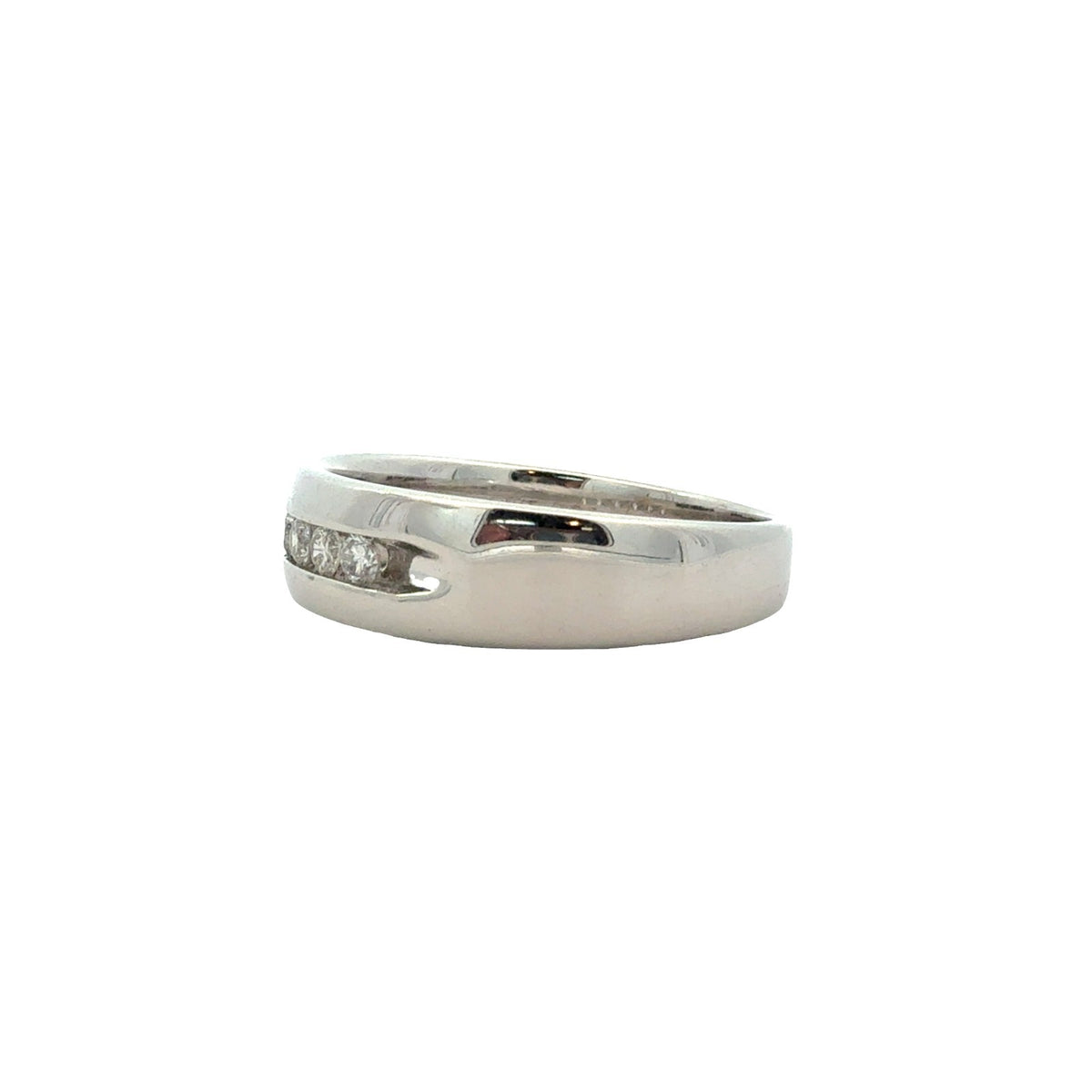 14k White Gold Channel Set 0.23ctw Diamond Wedding Band Size 83