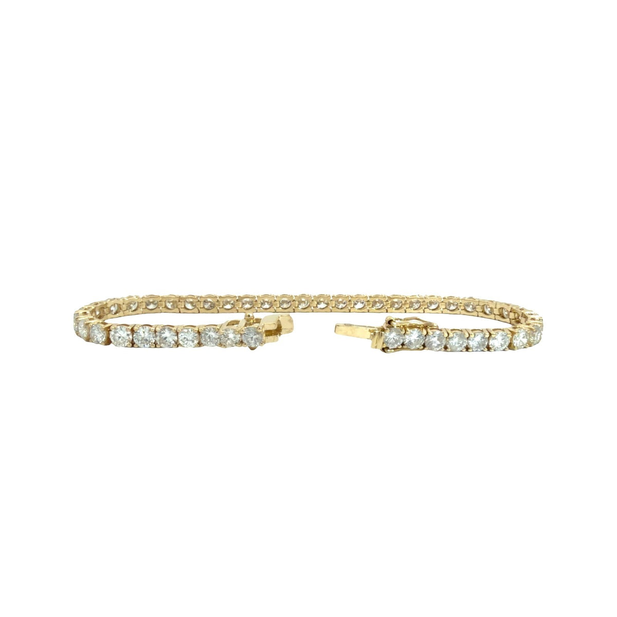 NEW 14k Yellow Gold 9.33cttw Diamond Tennis Bracelet 7"3