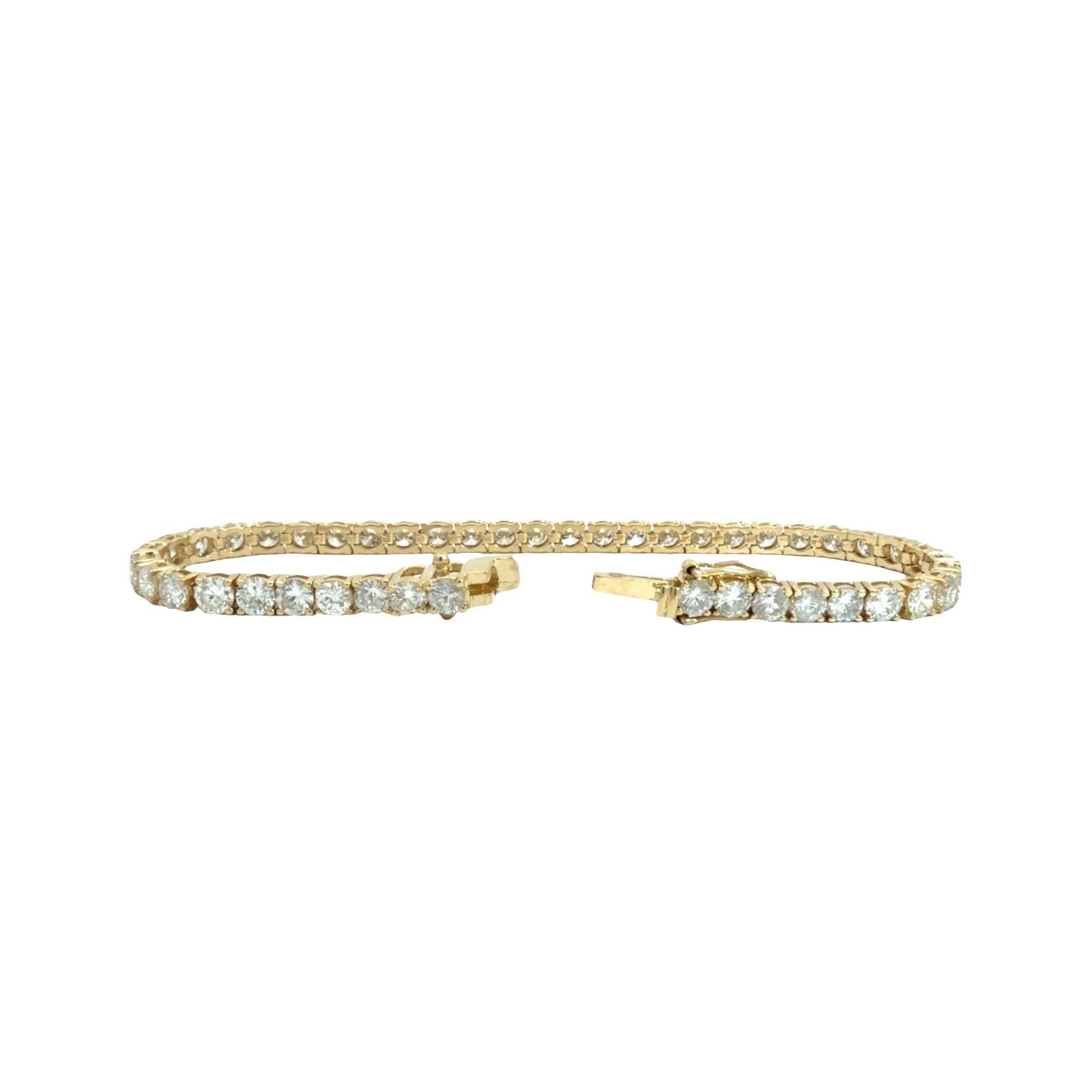 NEW 14k Yellow Gold 9.33cttw Diamond Tennis Bracelet 7"3