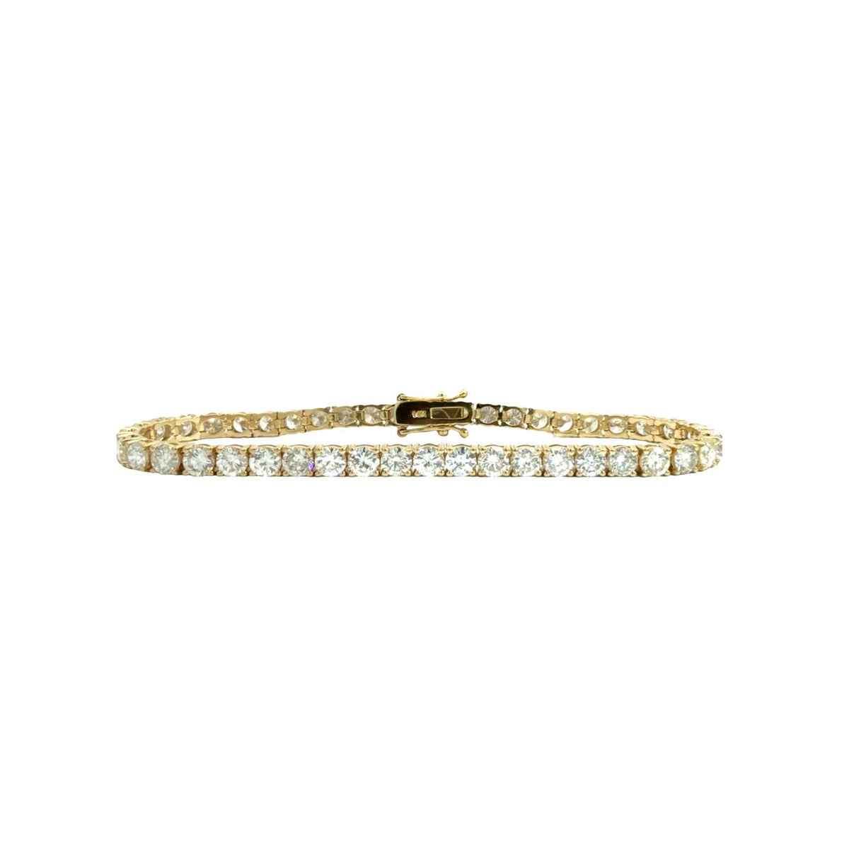 NEW 14k Yellow Gold 9.33cttw Diamond Tennis Bracelet 7"5
