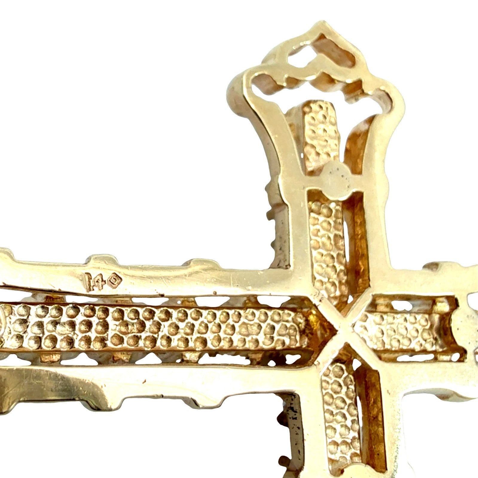 14k Yellow Gold Black Enamel and 1.08cttw Lab-Grown Diamond Cross Pendant6