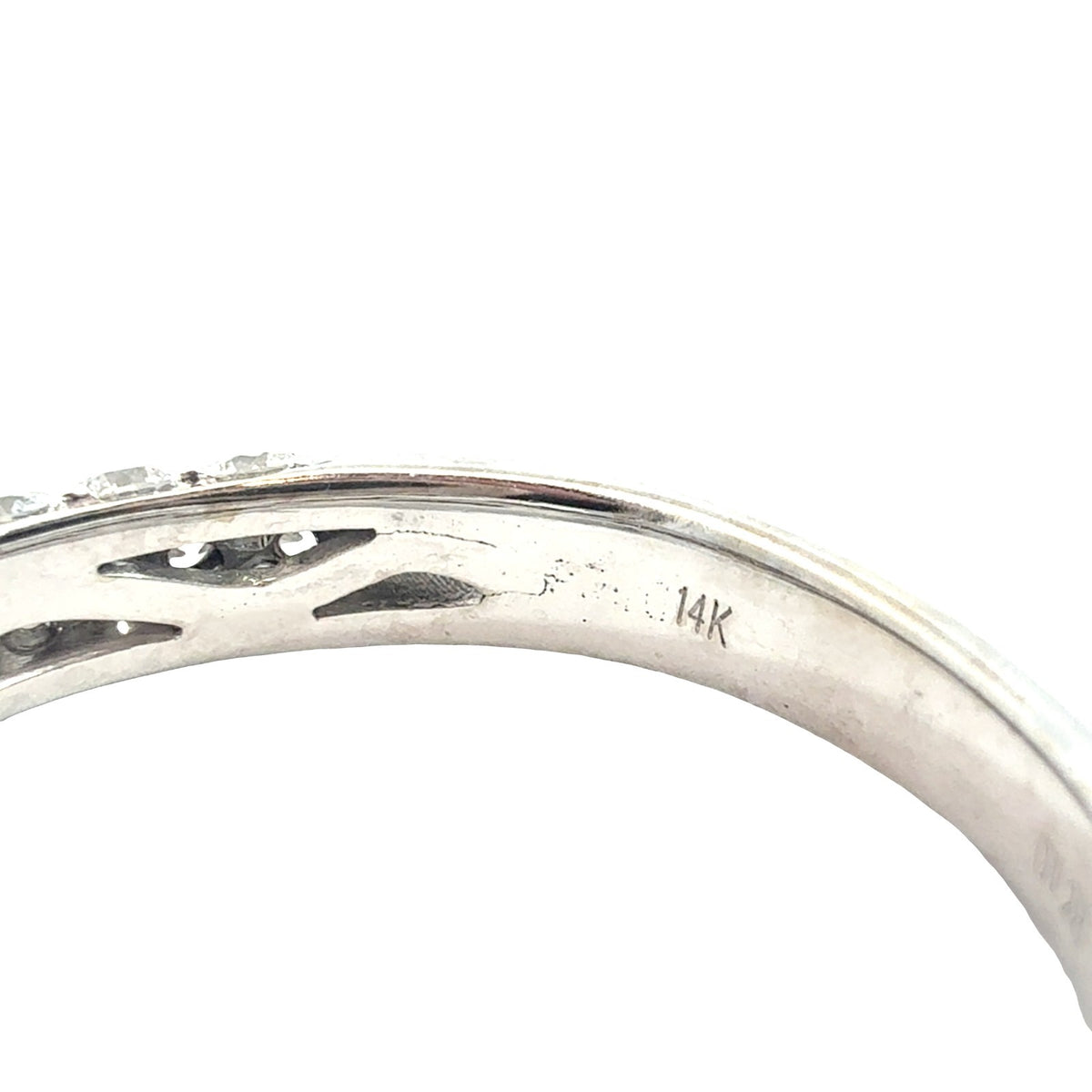 14k White Gold 1.99cttw(0.71tcw) Round Diamond Pavé Band Engagement Ring6