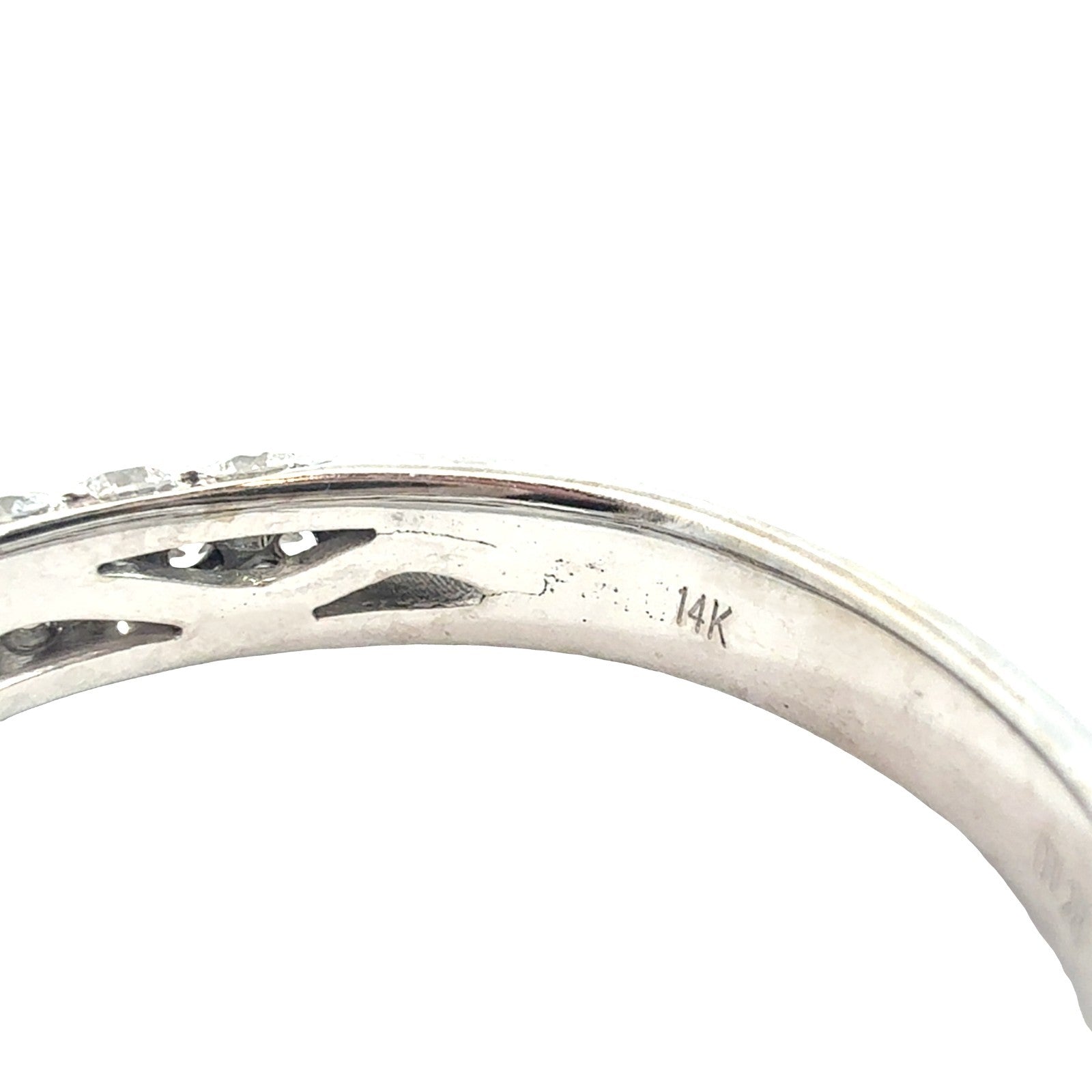 14k White Gold 1.99cttw(0.71tcw) Round Diamond Pavé Band Engagement Ring6